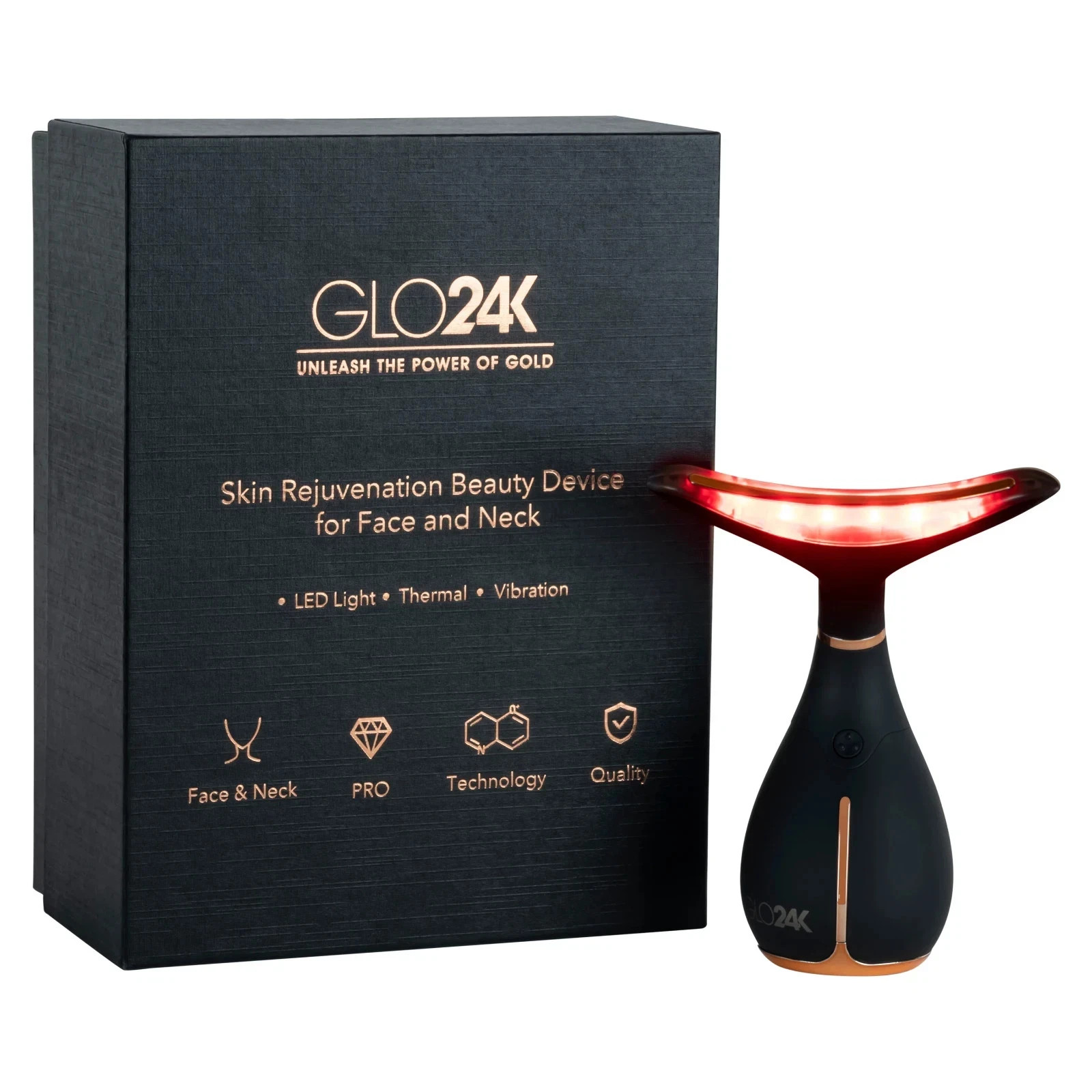 Skin Rejuvenation Beauty Device for Face and Neck+Conductive Hydra Gel GLO24K