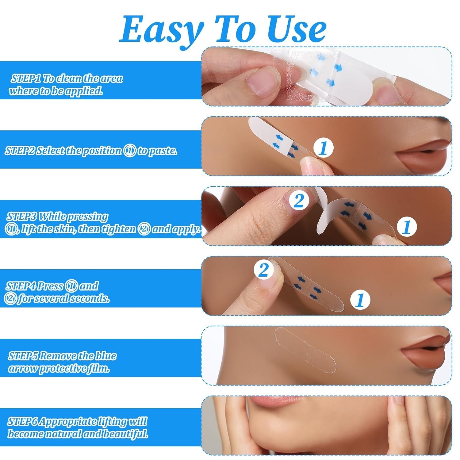 200PCS Face Lift Tape Invisible Instant Lifting Neck Tape Super Thin Breathable