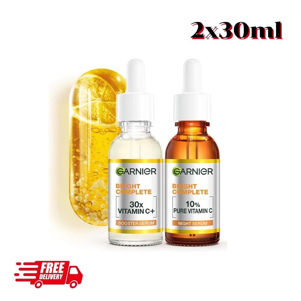 Garnier Bright Complete Vitamin C Booster Serum Day 30ml + Night Serum 30ml