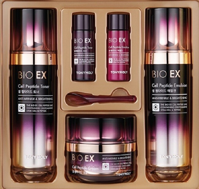 Tonymoly Bio Ex Cell Peptide 3pcs Skin Emulsion Cream anti aging Free fast ship