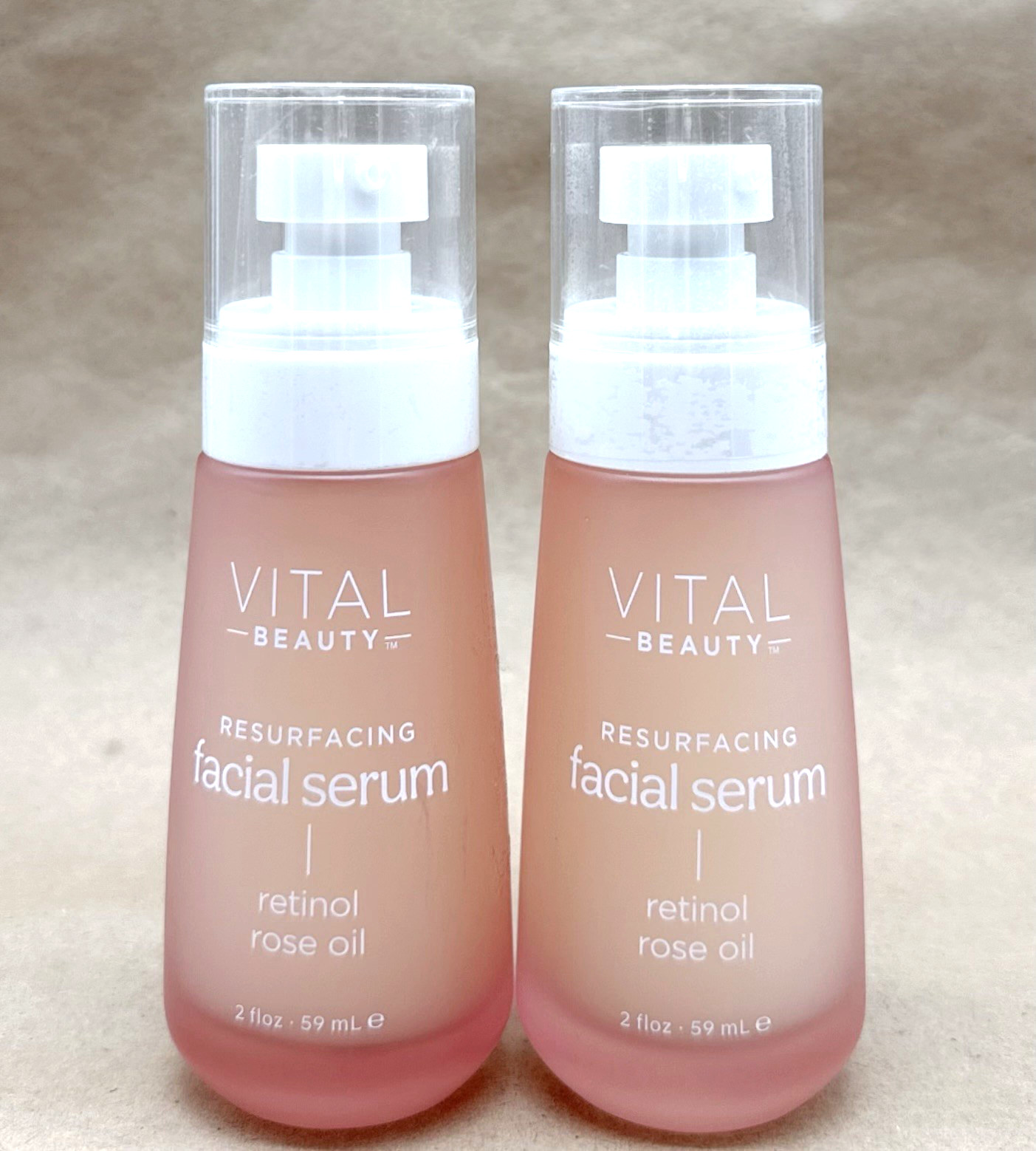 Vital Beauty Resurfacing Facial Serum Retinol Rose Oil 2 fl oz Lot of 2 New