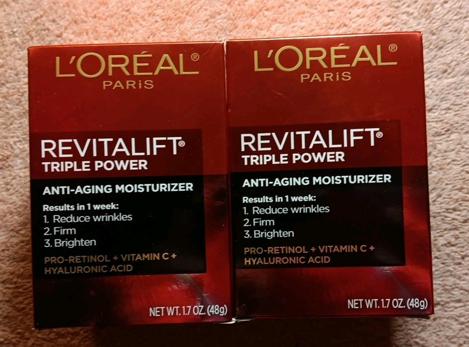 2 L’Oreal RivitaLift TriplePower Anti-Aging Moisturizer 1.7 oz. (N10)