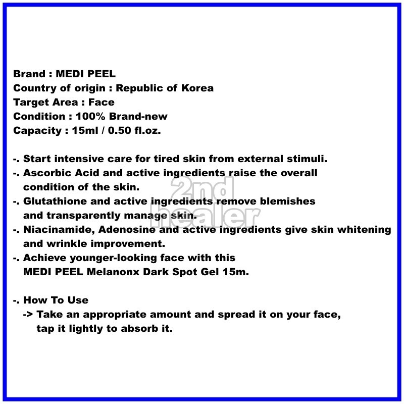 MEDI PEEL Melanonx Dark Spot Gel 15ml Blemish Care Anti-Wrinkle K-Beauty