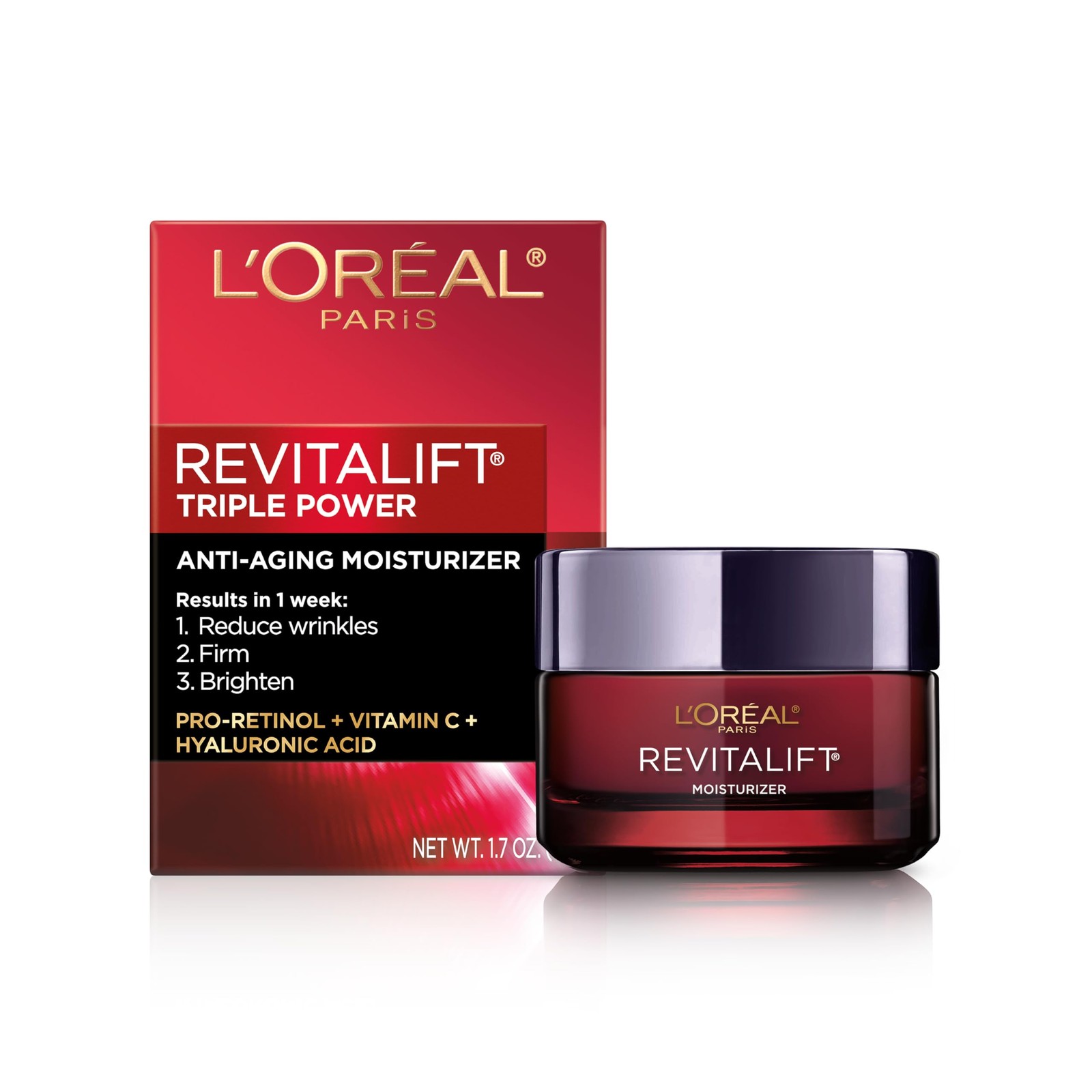 Revitalift Triple Power AntiAging Face Moisturizer, Pro Retinol, Hyaluronic A…