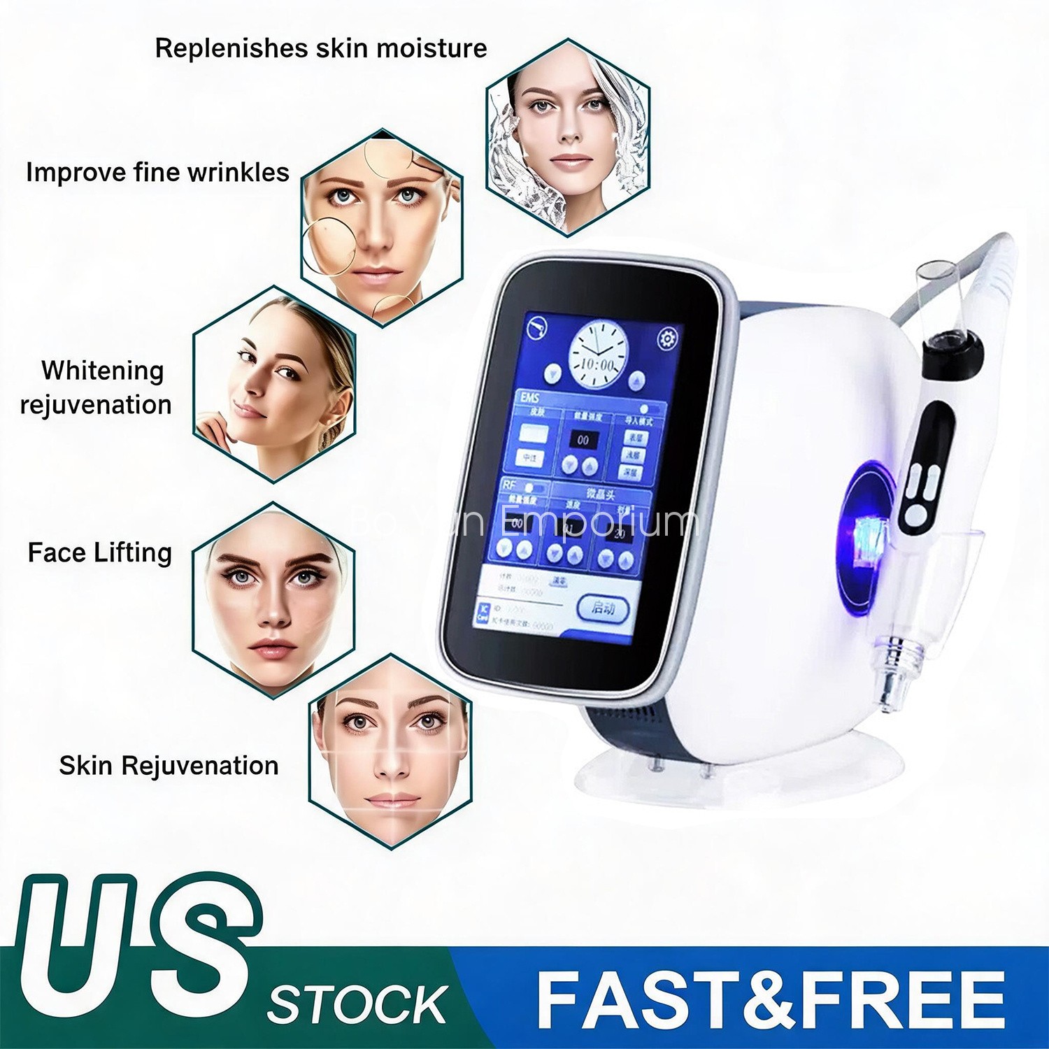 Portable No Needle RF EMS Meso Injector Skin Care Device for Wrinkle Reduction