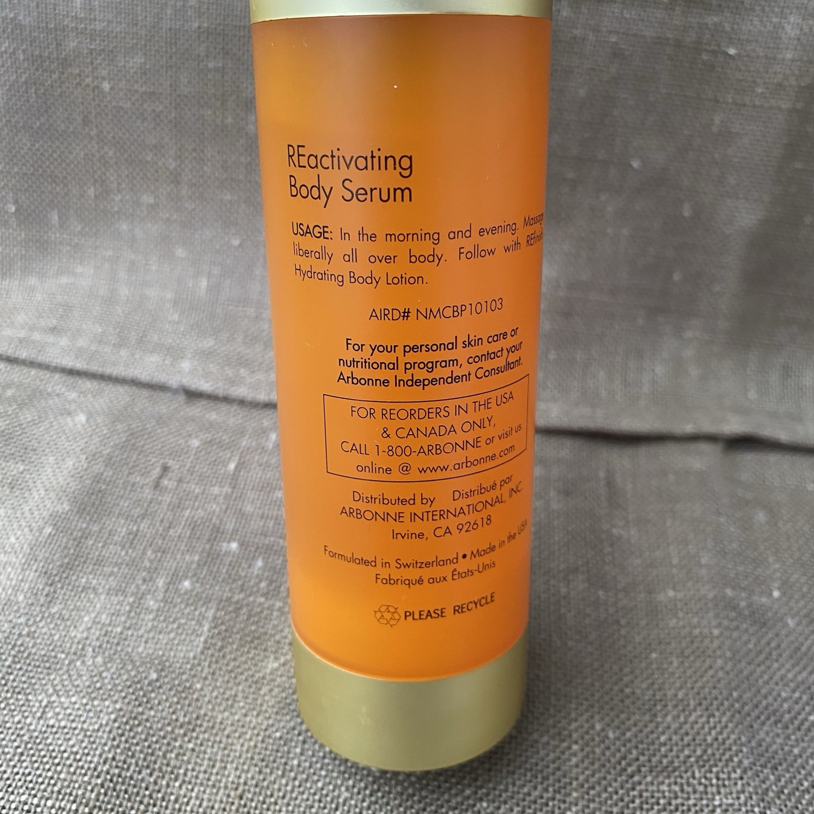2 Piece Set Arbonne Nutrimin C RE9 Reactivating & Refinish Body Lotion & Serum