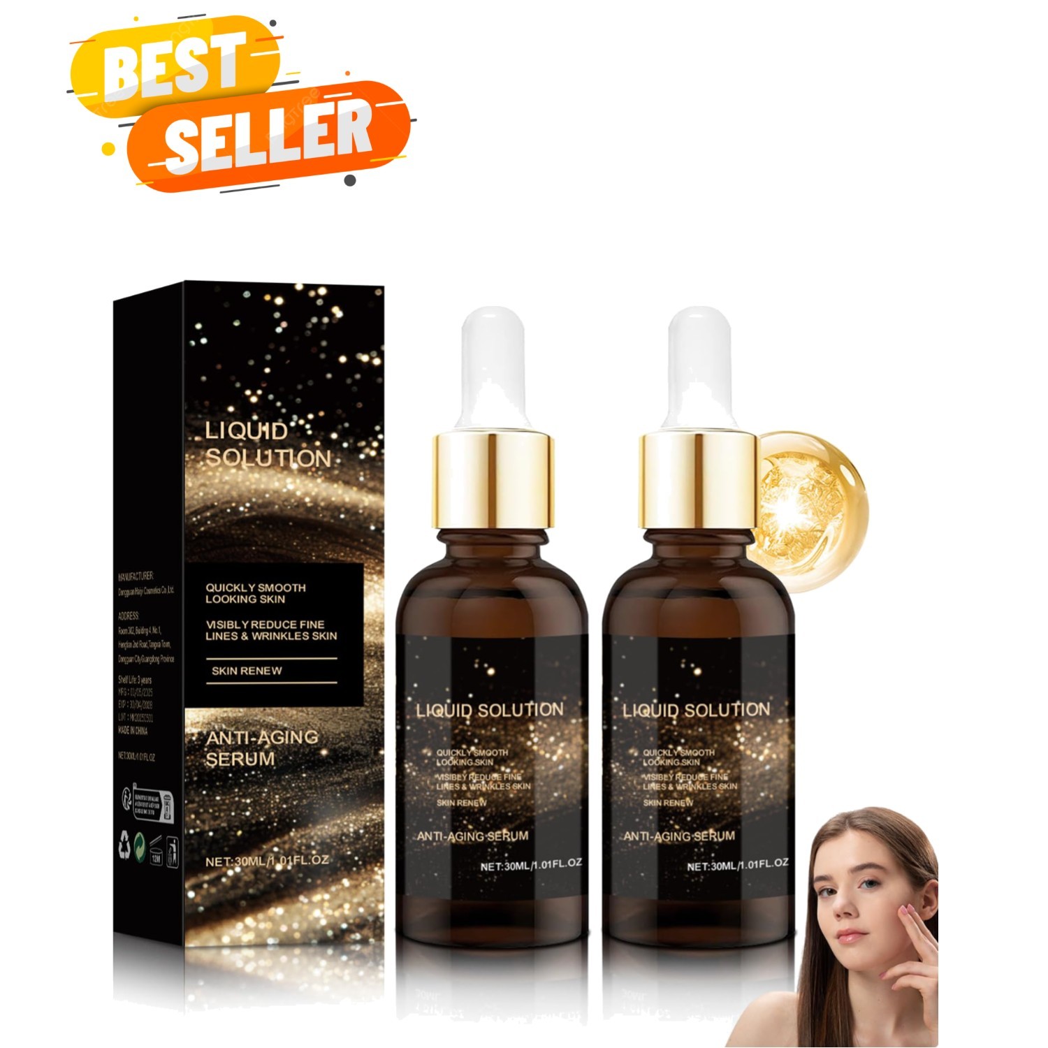 Aloe & Retinol Infused Anti-Aging Serum – Firming & Moisturizing Solution, 60ml