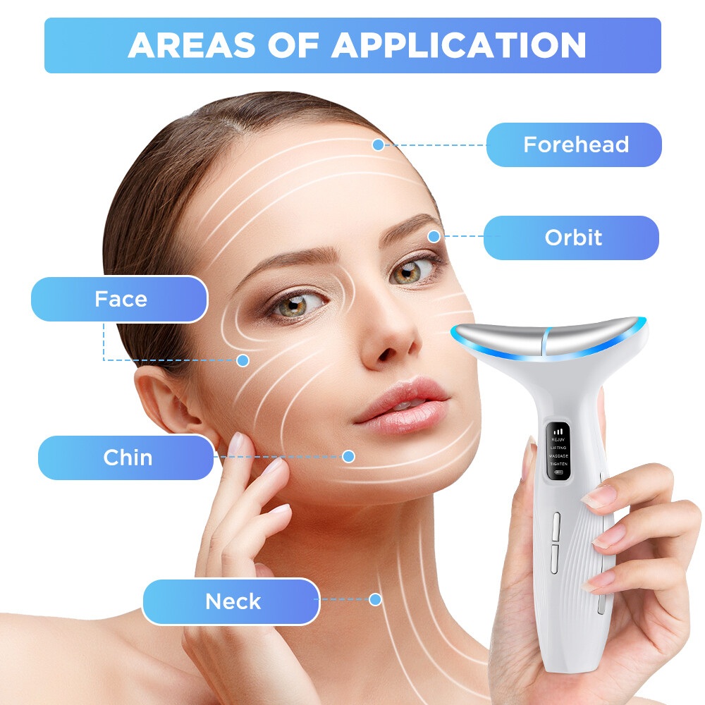 Neck Face Lifting Massager LED Light Therapy Anti-Wrinkle Skin Tightening Device