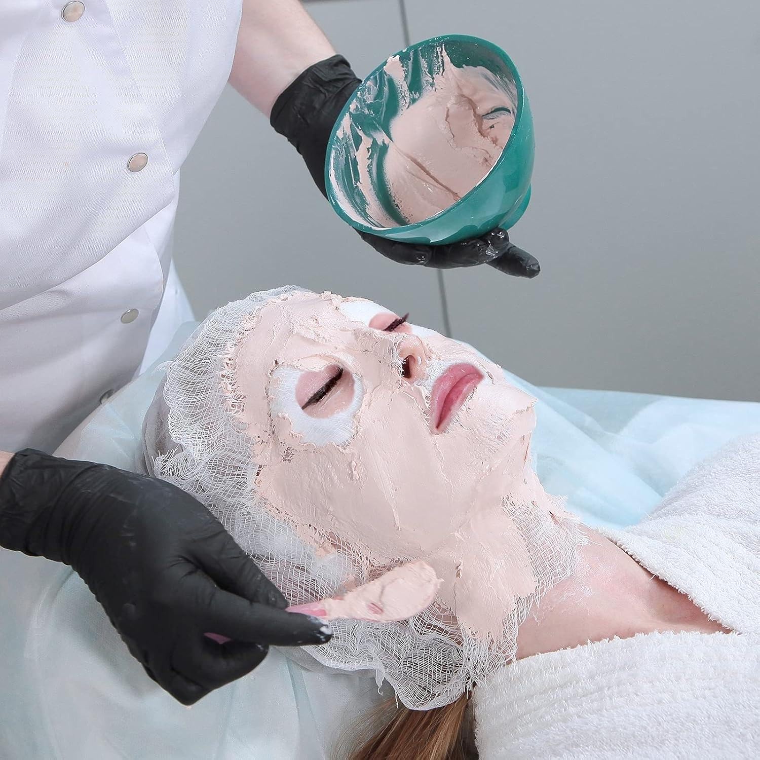 Gauze Facial Mask, 100% Cotton Gauze Pre-Cut for Facial Spa, High Frequency Trea