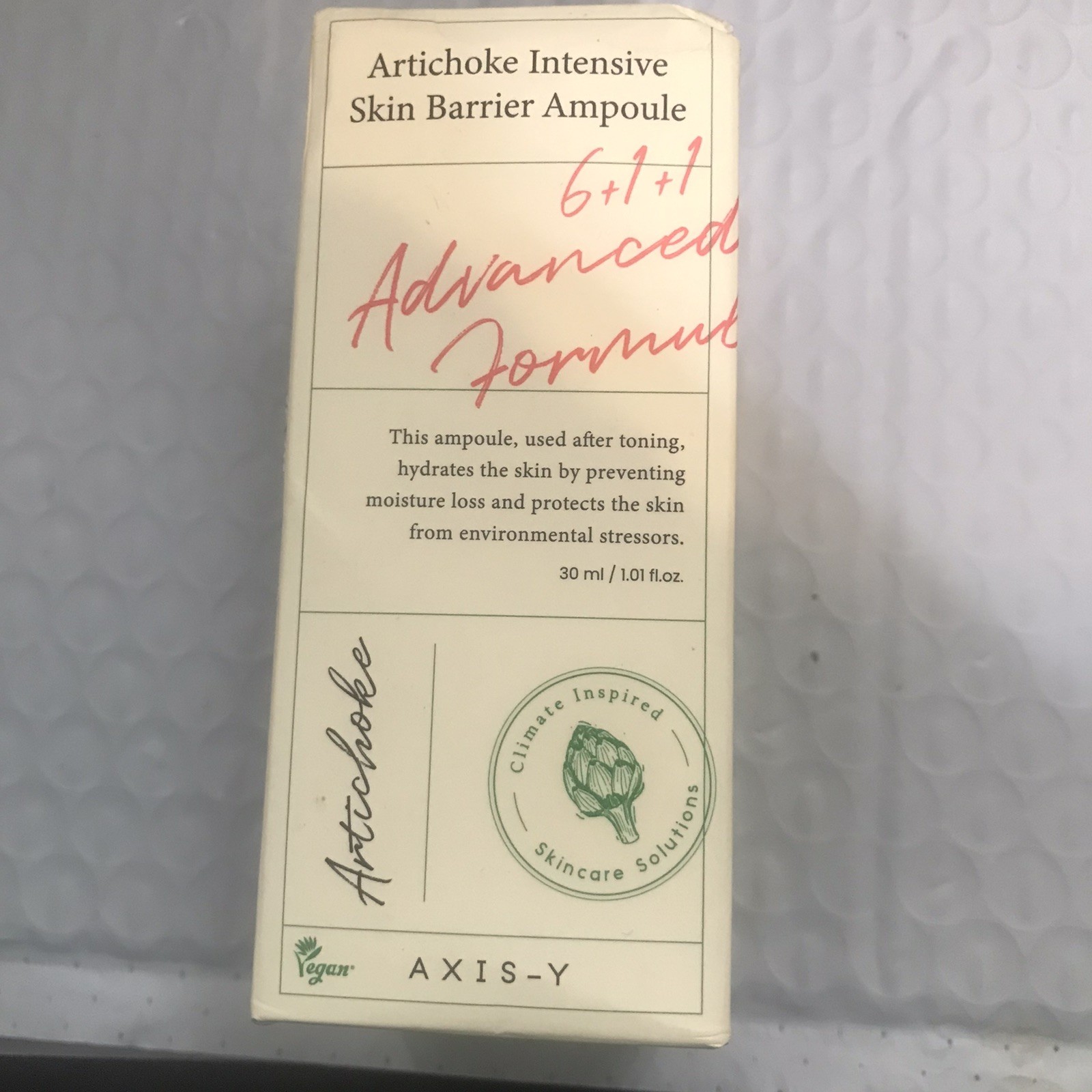 AXIS-Y|Artichoke Intensive Skin Barrier Ampoule|Hydrating Rpair Serum|1.01oz|112