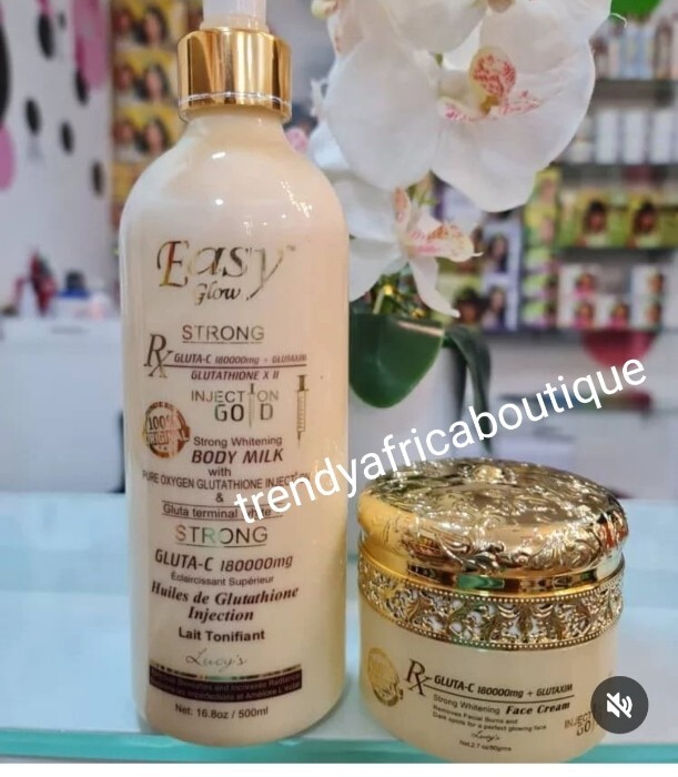2pcs Easy Glow Gold Body Lotion 500ml & Face Cream