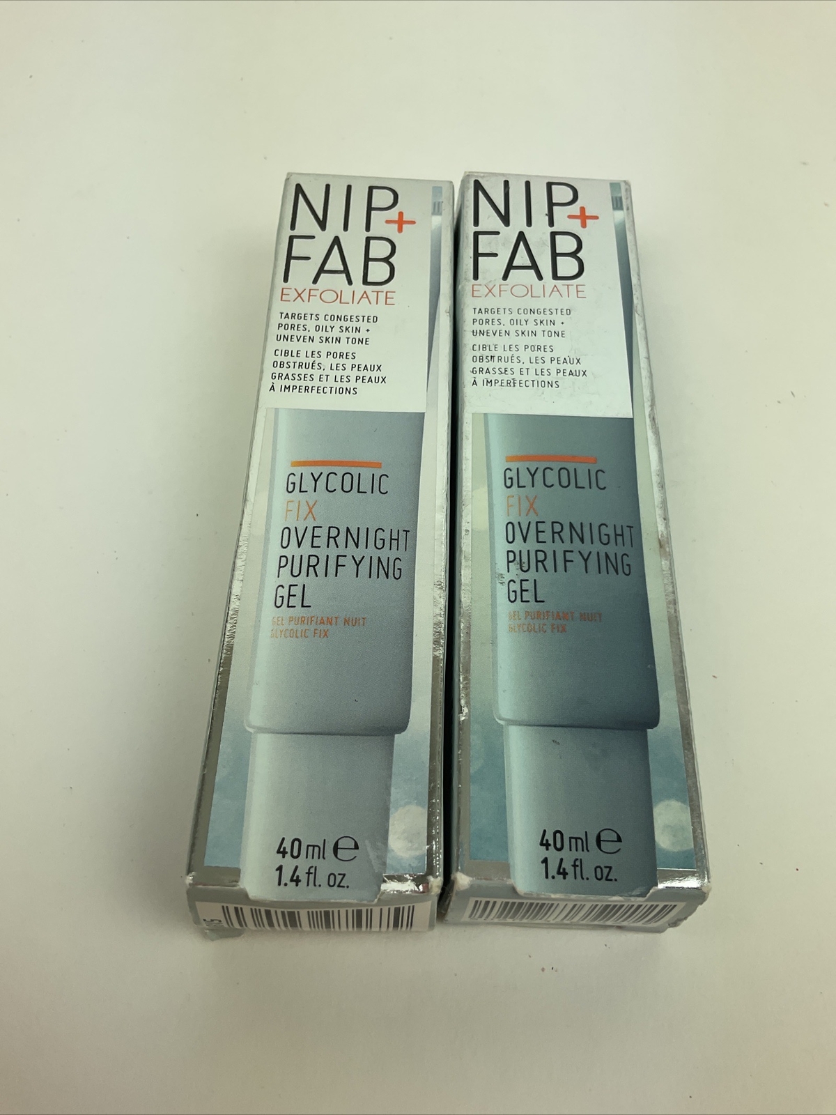 2 Pack NIP+FAB Exfoliate Glycolic Fix 1.4oz Overnight Purifying Gel