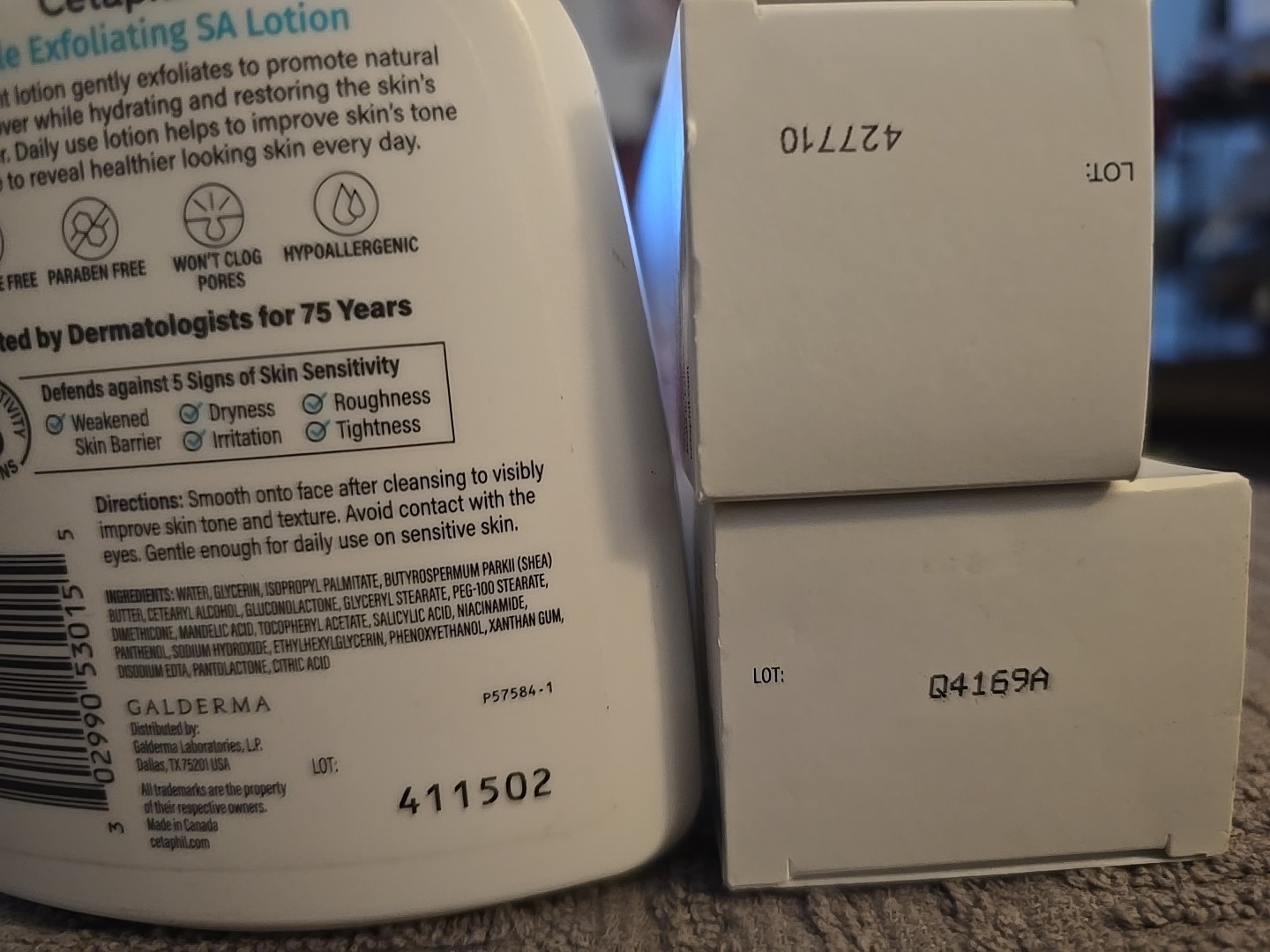 3 Pc Cetaphil Exfoliating Lotion/Acne Serum/Hydrating Serum (N011)