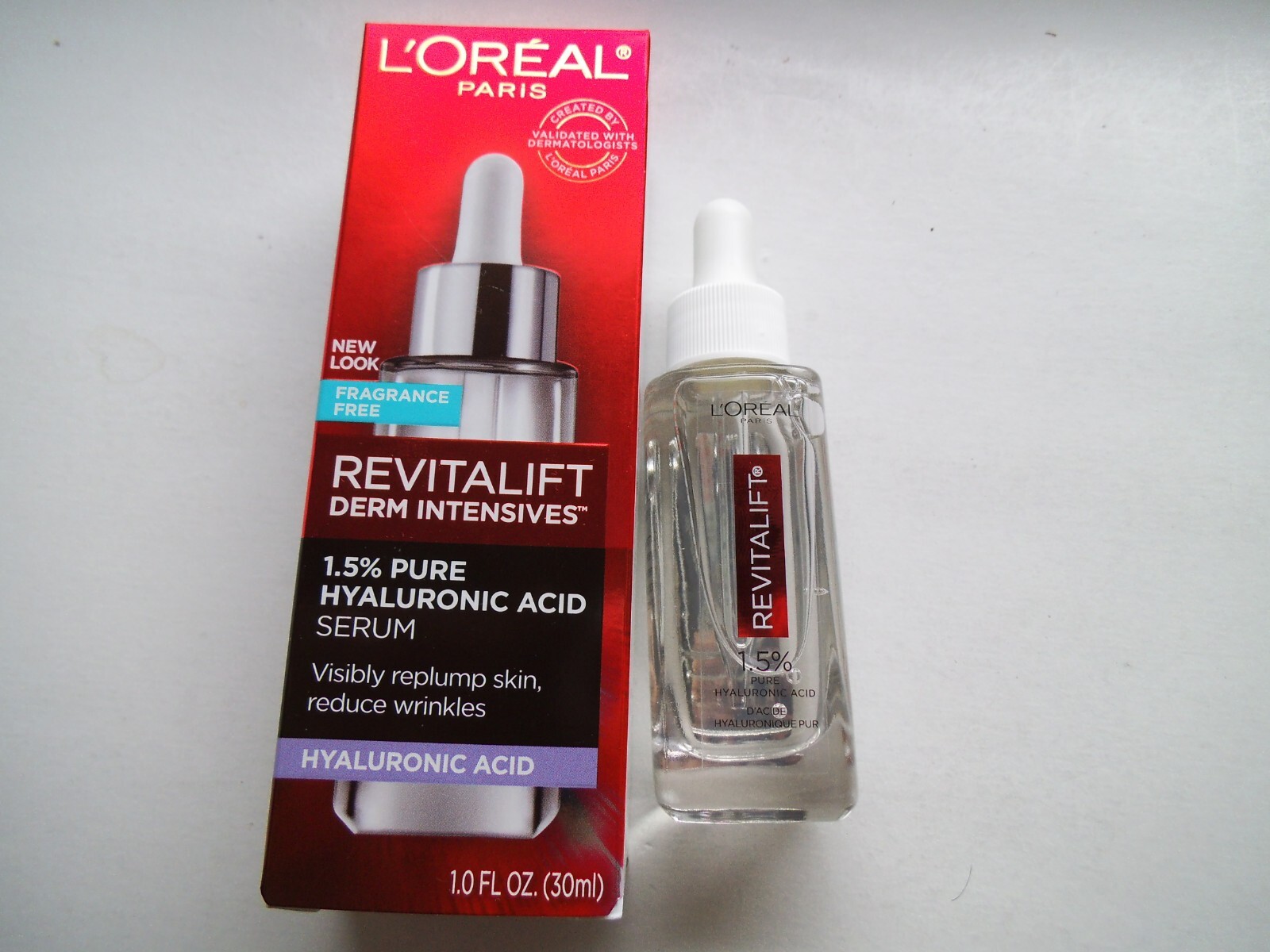 L’Oreal Revitalift Derm Intensives Hyaluronic Acid Face Serum 1 oz / 30 ml NIB