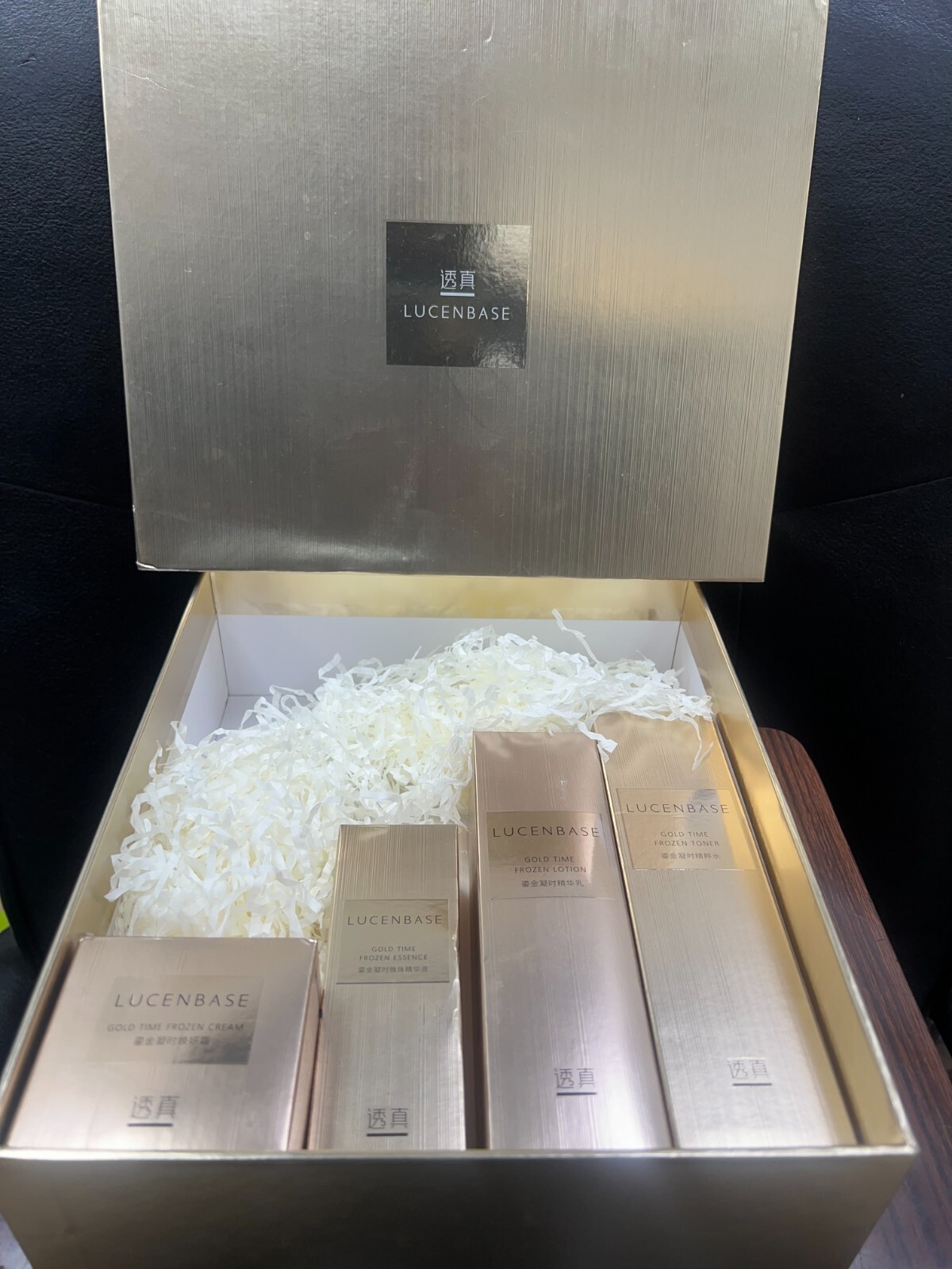 Lucenbase 4pcs set. Gold time Frozen Cream, Essence, Lotion & Toner. NIB -«Rare»