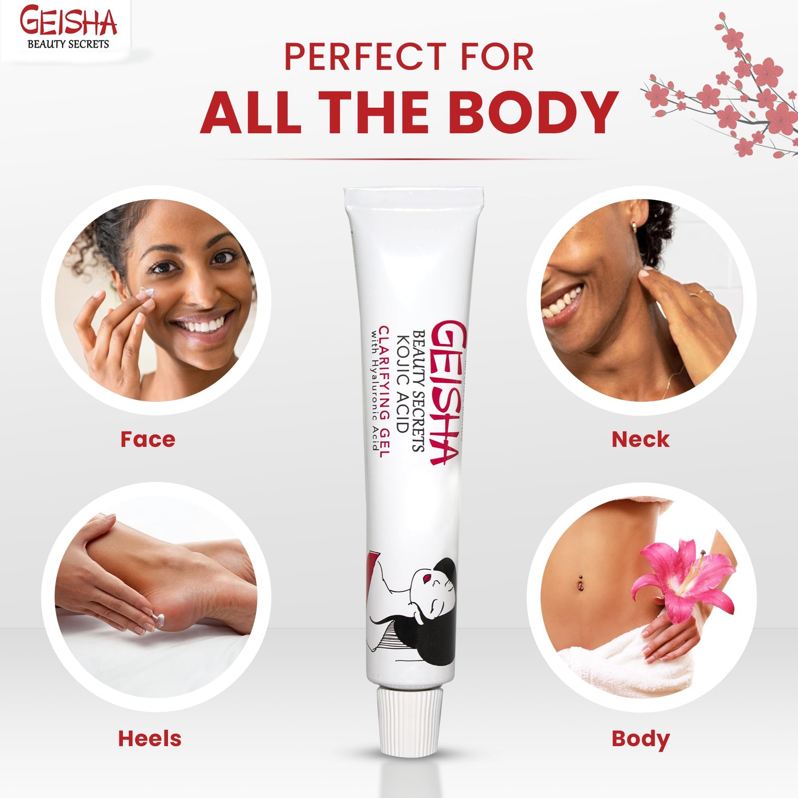 Geisha, Kojic Acid Gel – 1 fl oz 30g | for Face Skin Brightening Clarifying