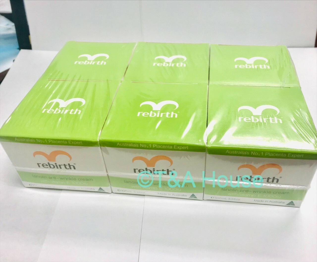 6 x Lanopearl Australia Rebirth Lanolin Anti Wrinkle Cream + Vitamin E 100ml