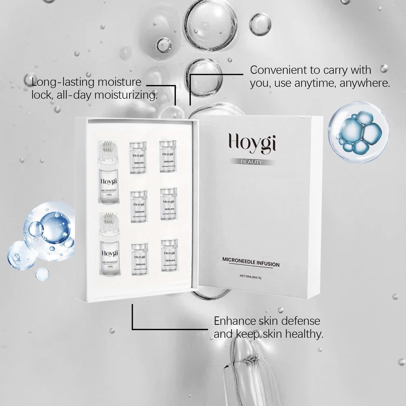 6mo KIT Micro Infusion FILL WRINKLES roll needle stamp Hyaluronic Acid Collagen