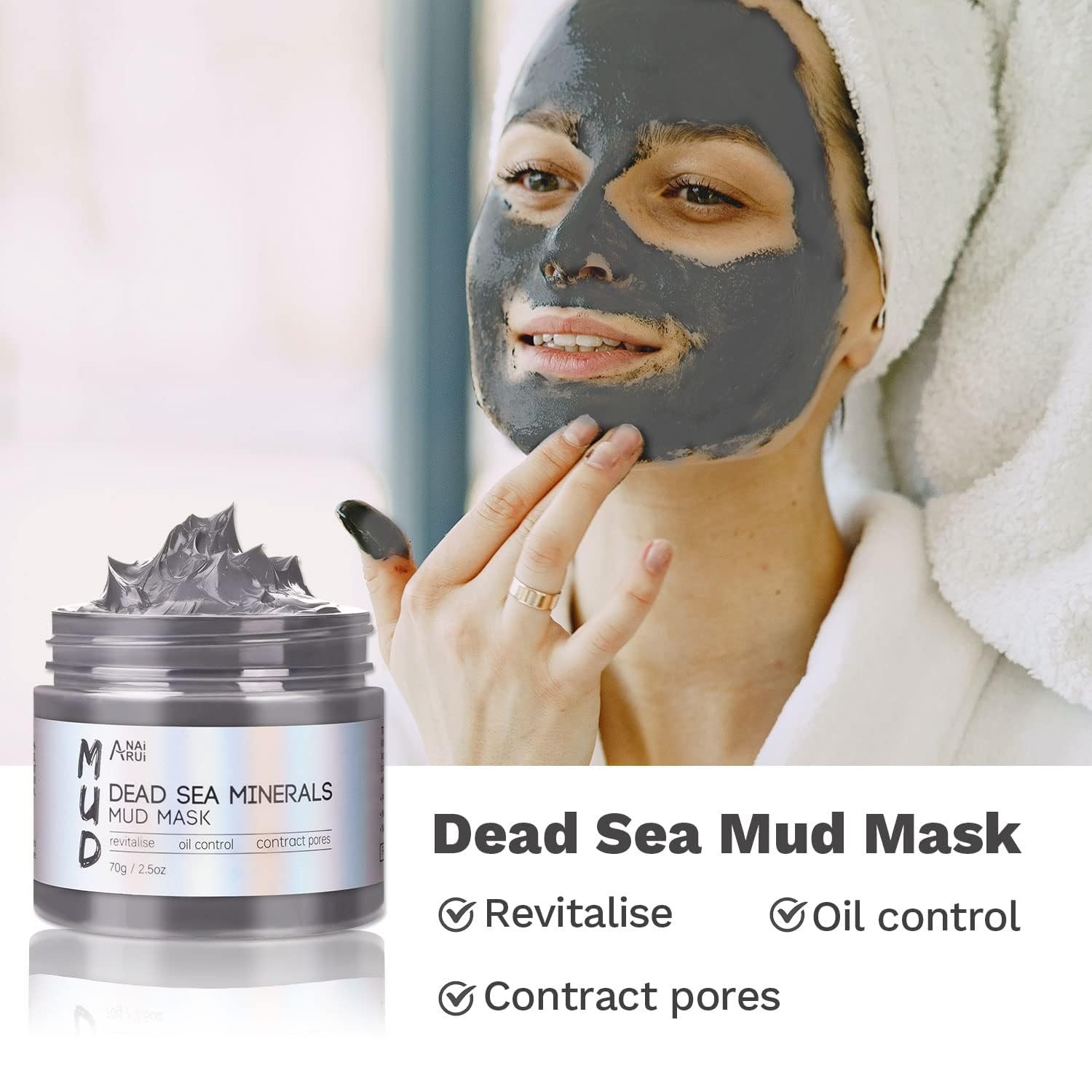 3 Pcs Face Mask Set – Turmeric Clay Mask – Green Tea Face Mask – Dead Sea Mud…
