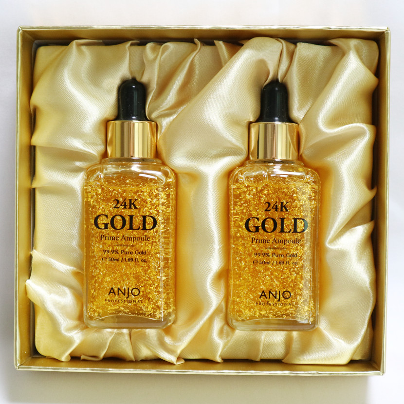 Anjo 24K Gold Prime Ampoule Special Set 50ml x 2ea 99.9% Pure Gold K-Beauty