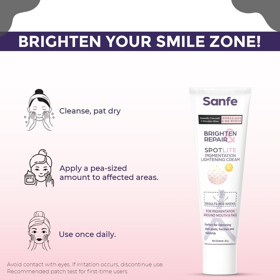 Sanfe Dark Spot Remover For Face Dark Spot Corrector Glow Cream (20gm) With FS