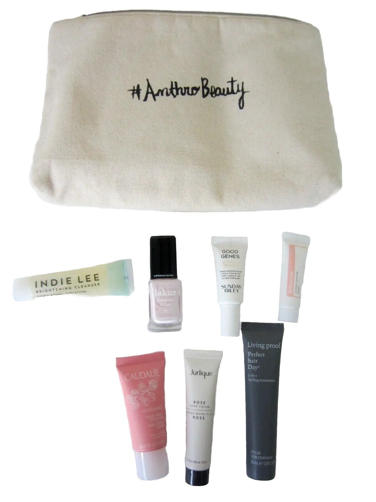 Anthro Beauty Kit 7 Piece Travel Size Set with Cosmetic Bag – NEW