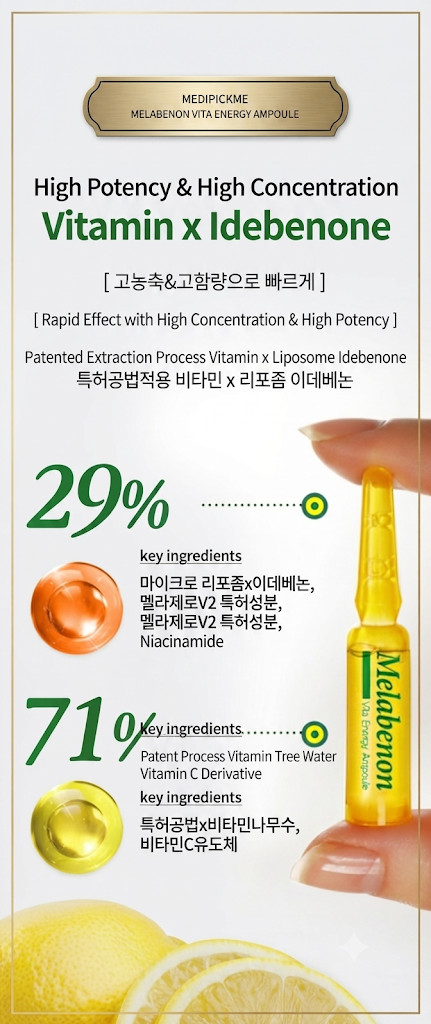 Medipekme Idebenone Vitamin C Ampoule 14ea K-Beauty Brightening Dark Spot Care