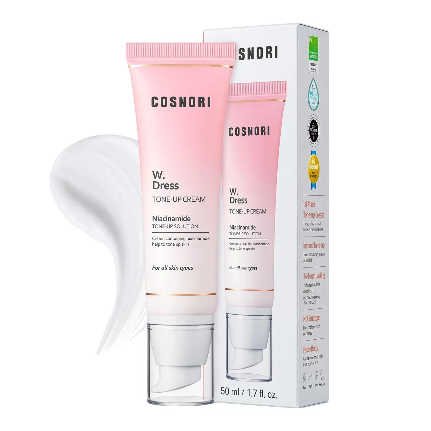 W. Dress Tone-up Cream -Quick Skin Tone Balancer – Evens Out Complexion. NEW