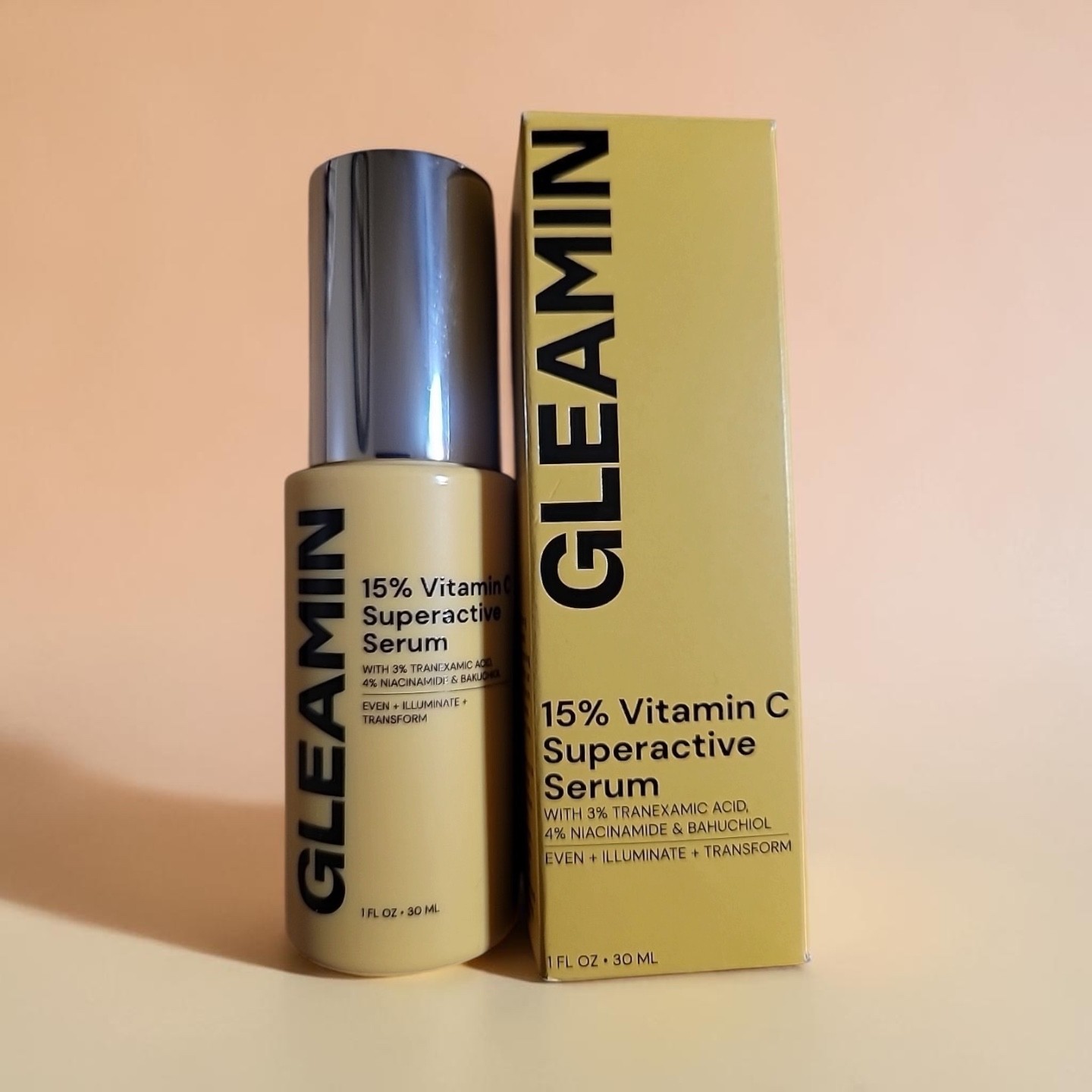 Gleamin 15% Vitamin C Superactive Serum 1oz 30ml NEW Sealed Niacinamide