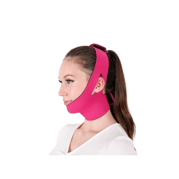 V Face Lifting Strap Slimming Double Chin Reducer Facial Firming Belt Pink Band