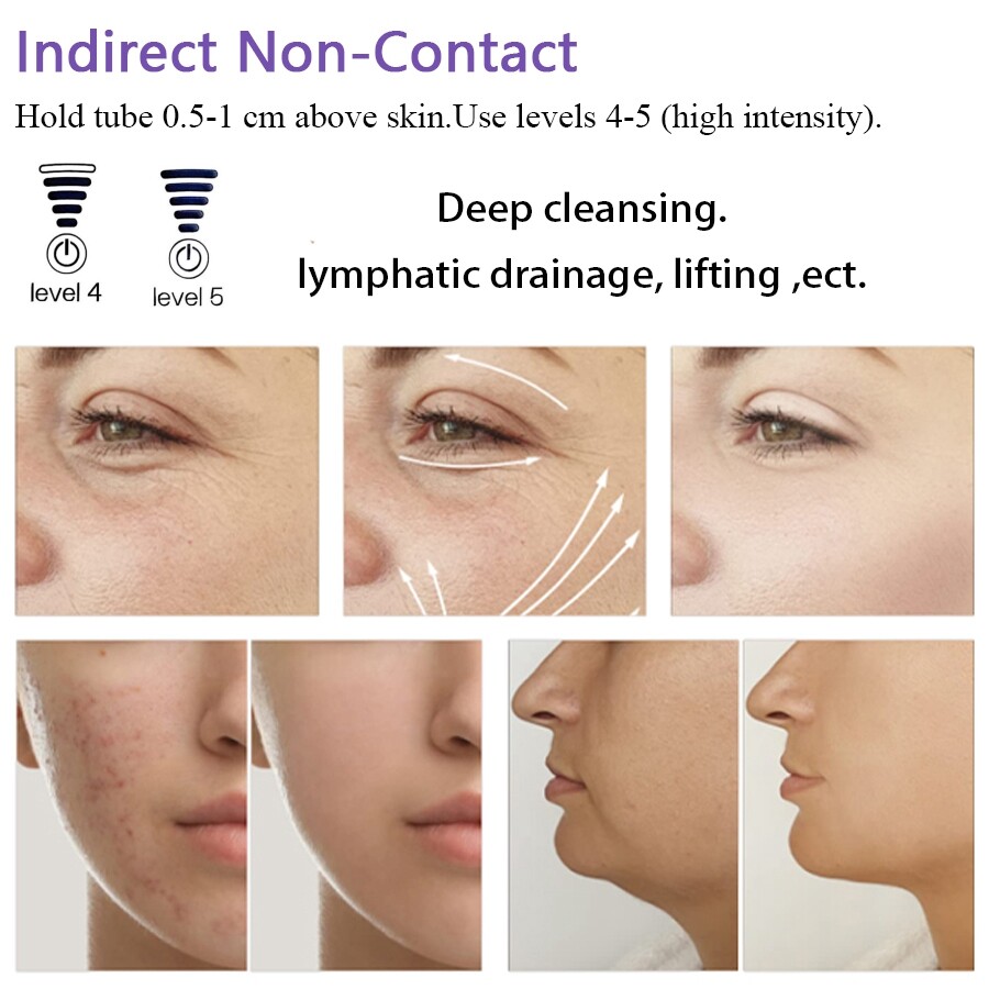 High Frequency Facial Machine – at Home Face Skin Wand Device with 4 Glass Tubes