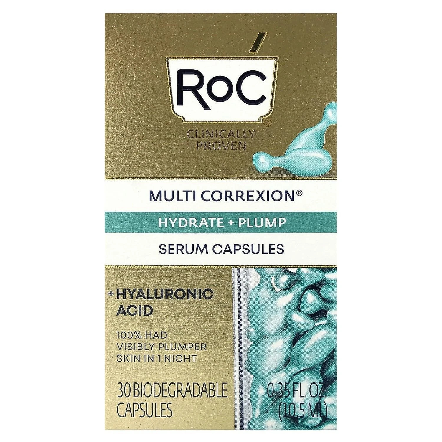 RoC Multi Correxion Hydrate + Plump Serum Capsules Sealed 30 Biodegradable Caps
