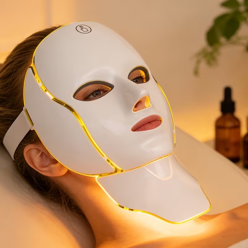 7 Color LED Face Neck Mask Light Therapy Facial Rejuvenation USB Rechargeable