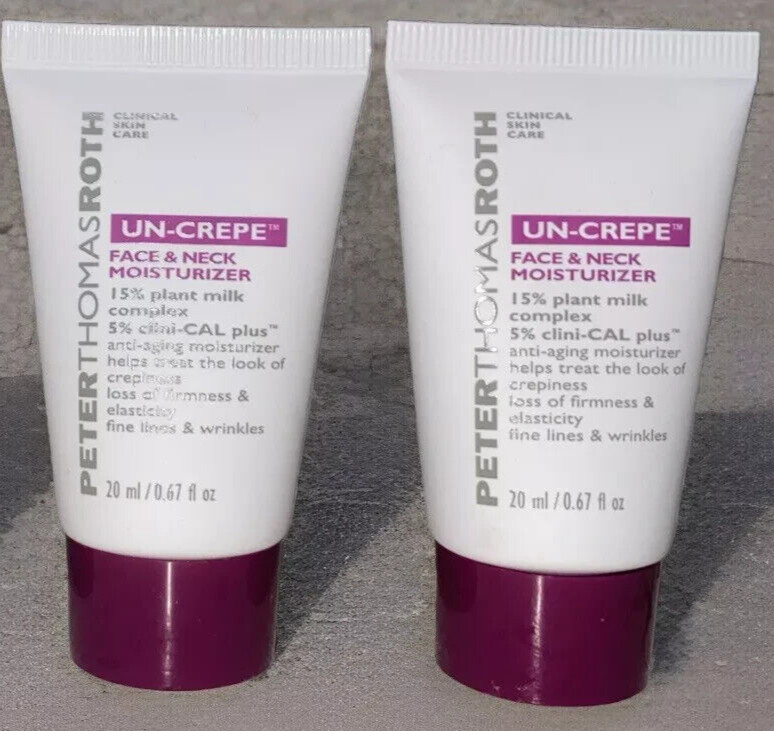 Peter Thomas Roth Un-Crepe Face & Neck Moisturizer 0.67oz 20ml – Sealed (2 Pack)