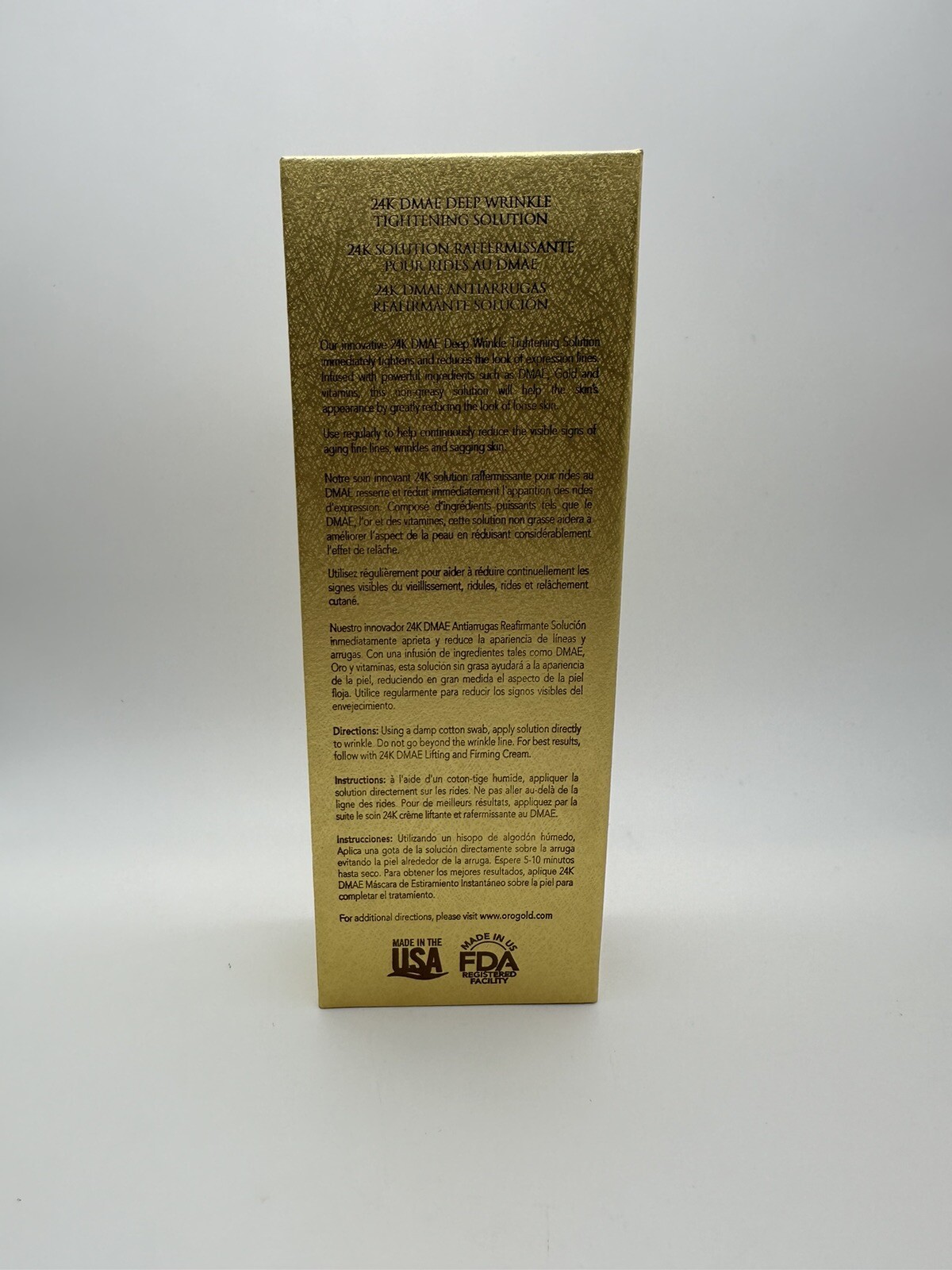 OROGOLD 24K DMAE Deep Wrinkle Tighteing Solution 12g/0.42oz NEW