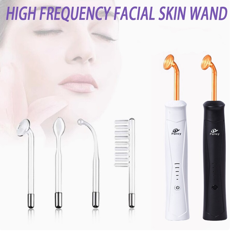 High Frequency Facial Machine – at Home Face Skin Wand Device with 4 Glass Tubes