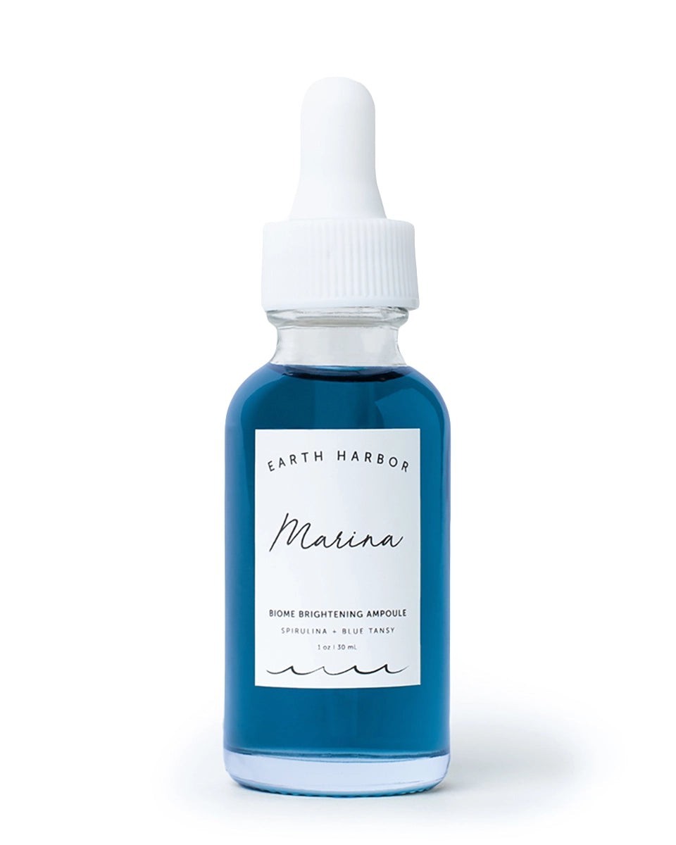 Marina Earth Harbor Biome Brightening Ampoule 1oz 30 ML Spirulina + Blue Tansy