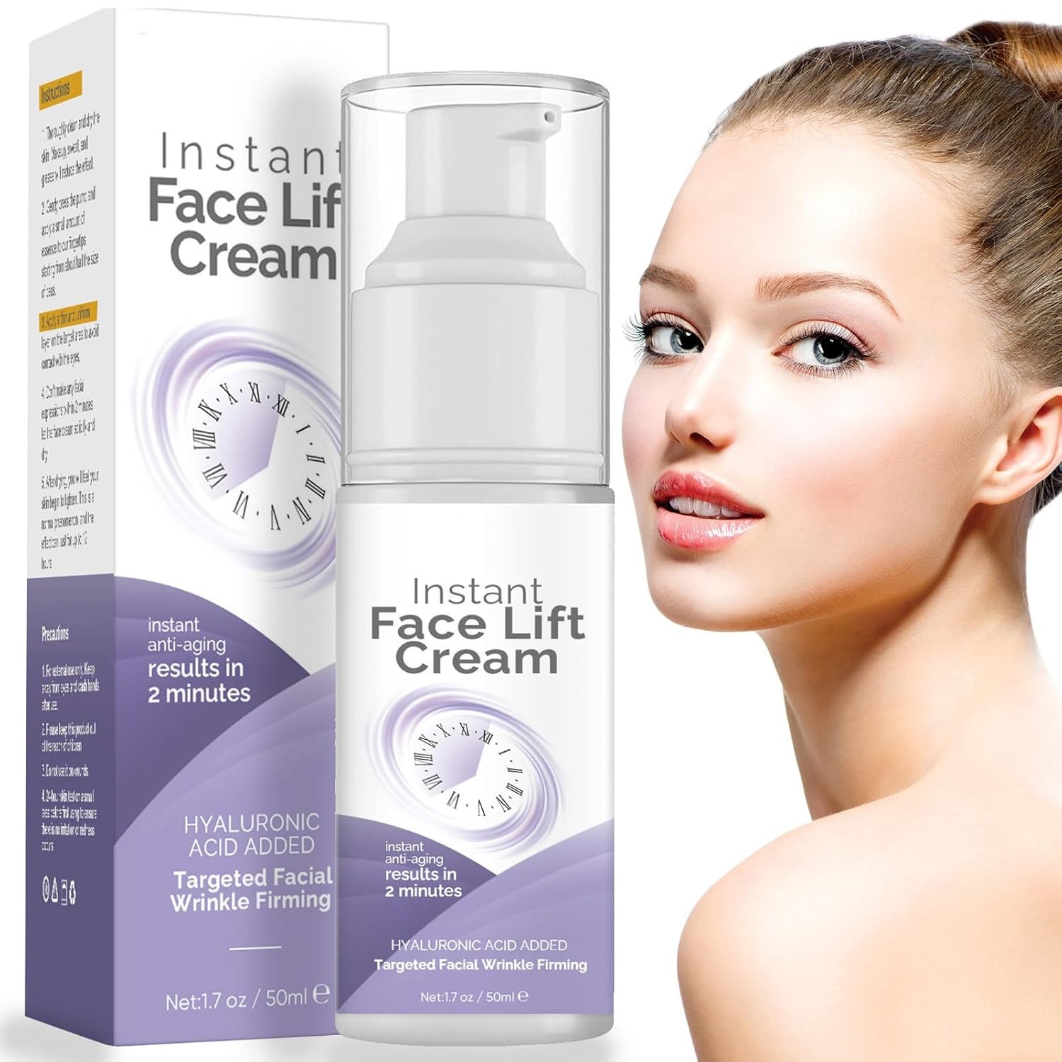 Instant Face Lift Cream, Tightens & Firms, Face & Neck, 1.7 oz