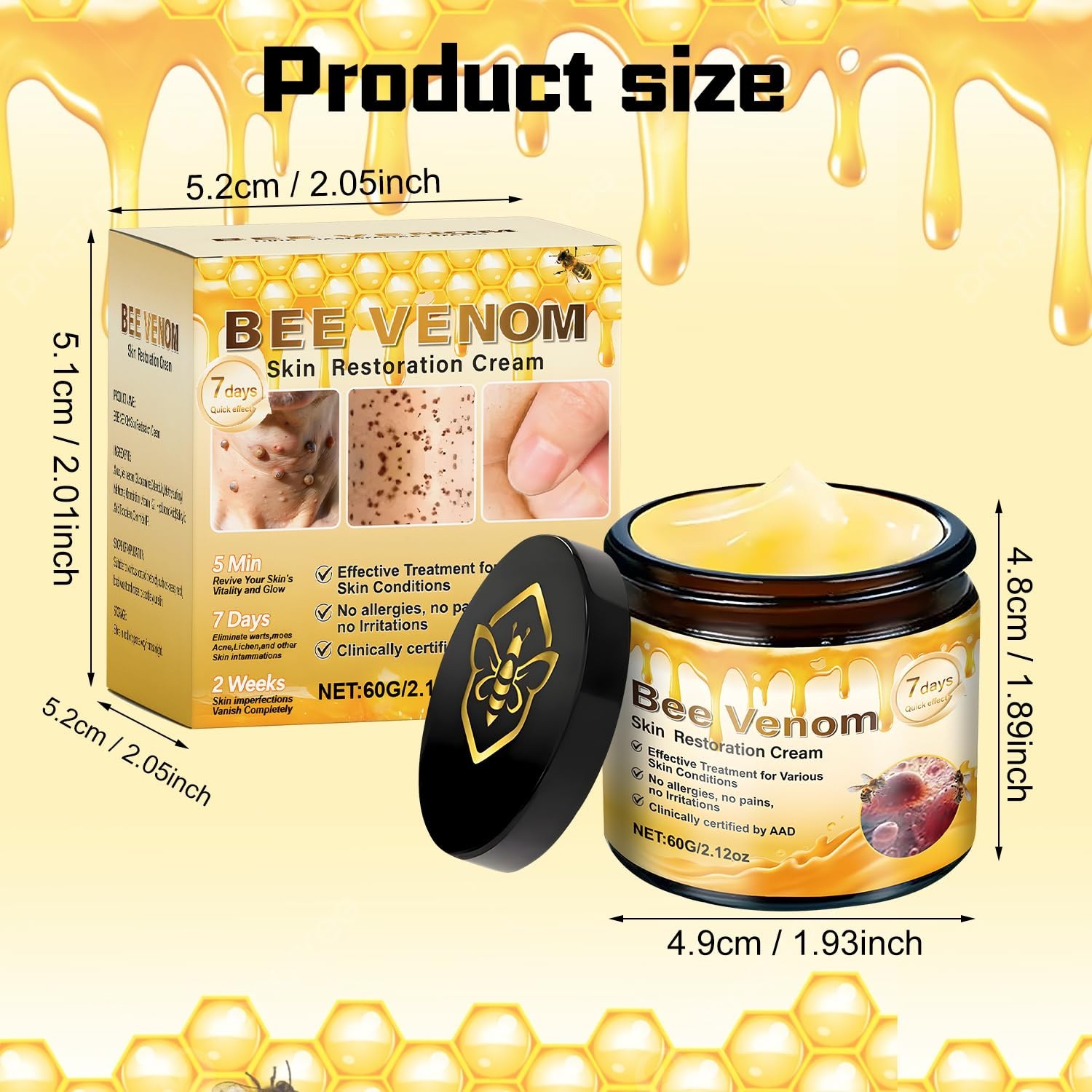 2 PCS Bee Venom Skin Cream – Anti-Wrinkle, Rejuvenating, Firming Face Treatment.