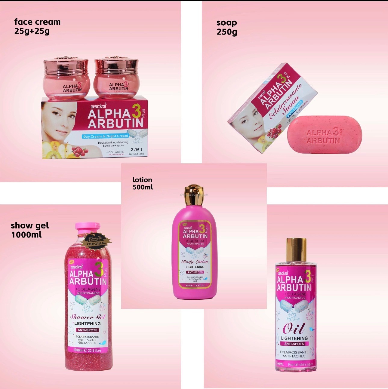 Alpha Arbutin 3plus organic Glutathione skincare set