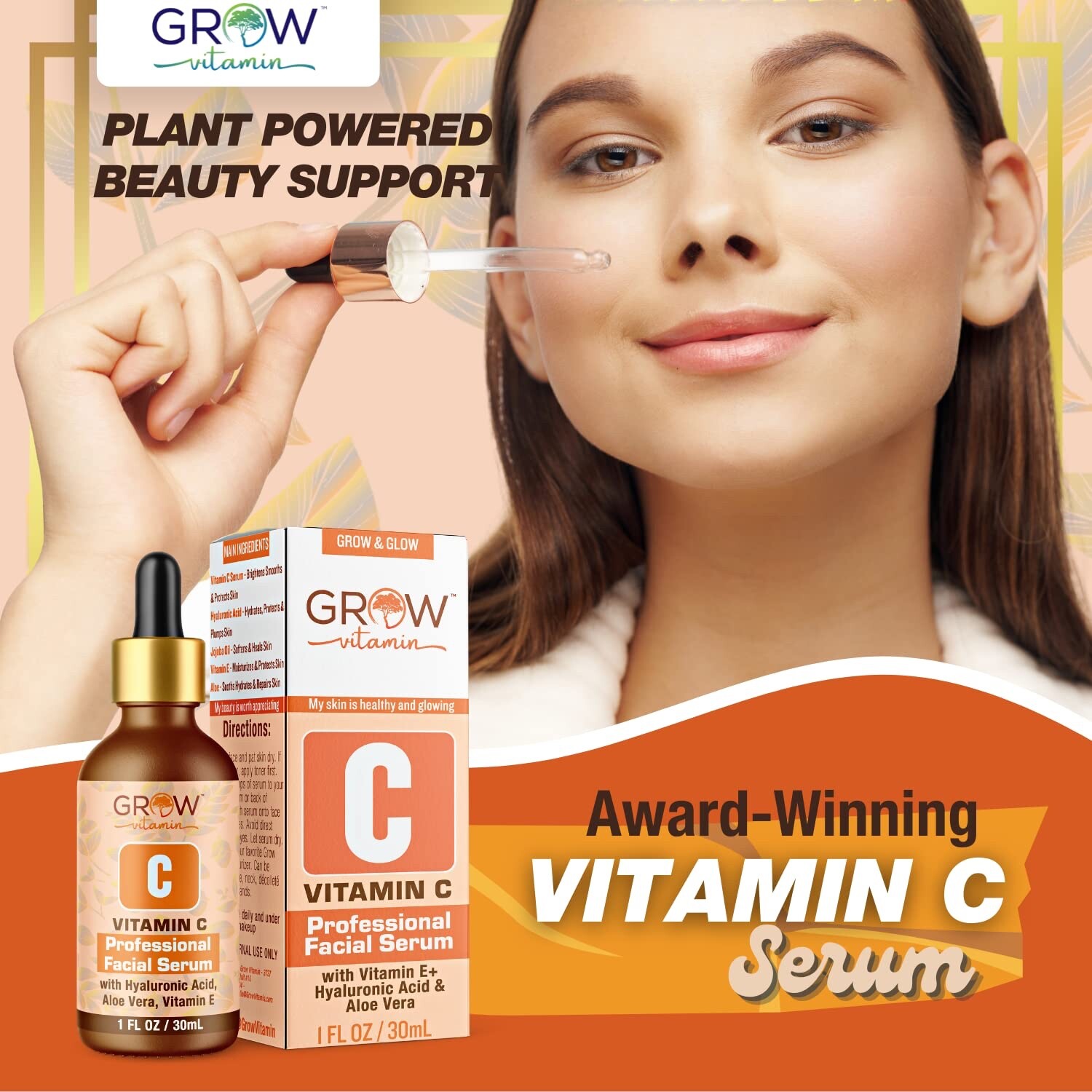 *2 PACK* Grow Vitamin TruSkin Vitamin C Facial Serum, 30 Ml /Each