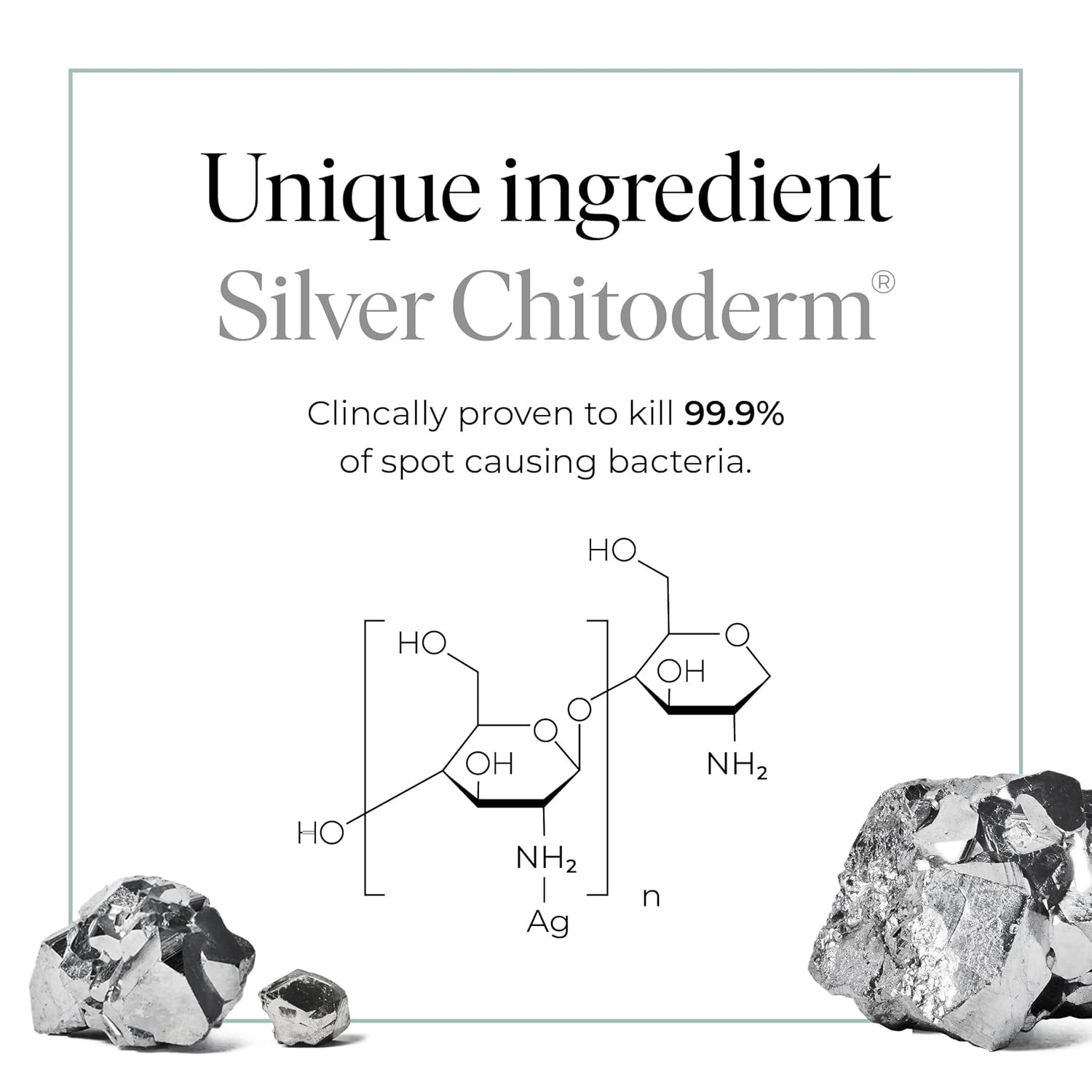 | Hydrating Face Serum with Silver Chitoderm for ALL Skin Types | Clears Acne, P