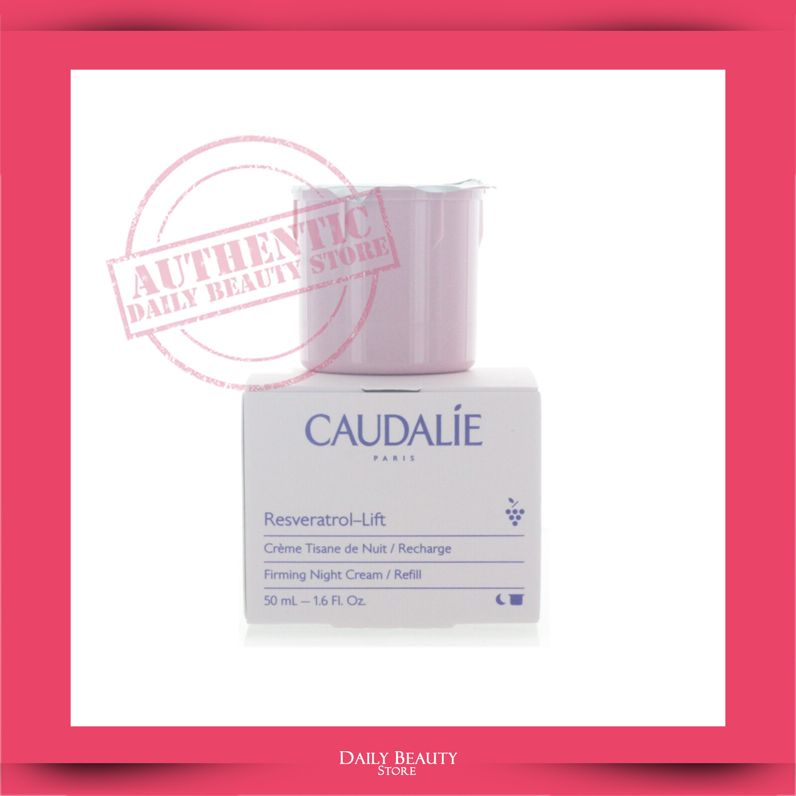 Caudalie Resveratrol Lift Firming Night Cream REFILL 50ml 1.6oz NEW IN BOX FAST