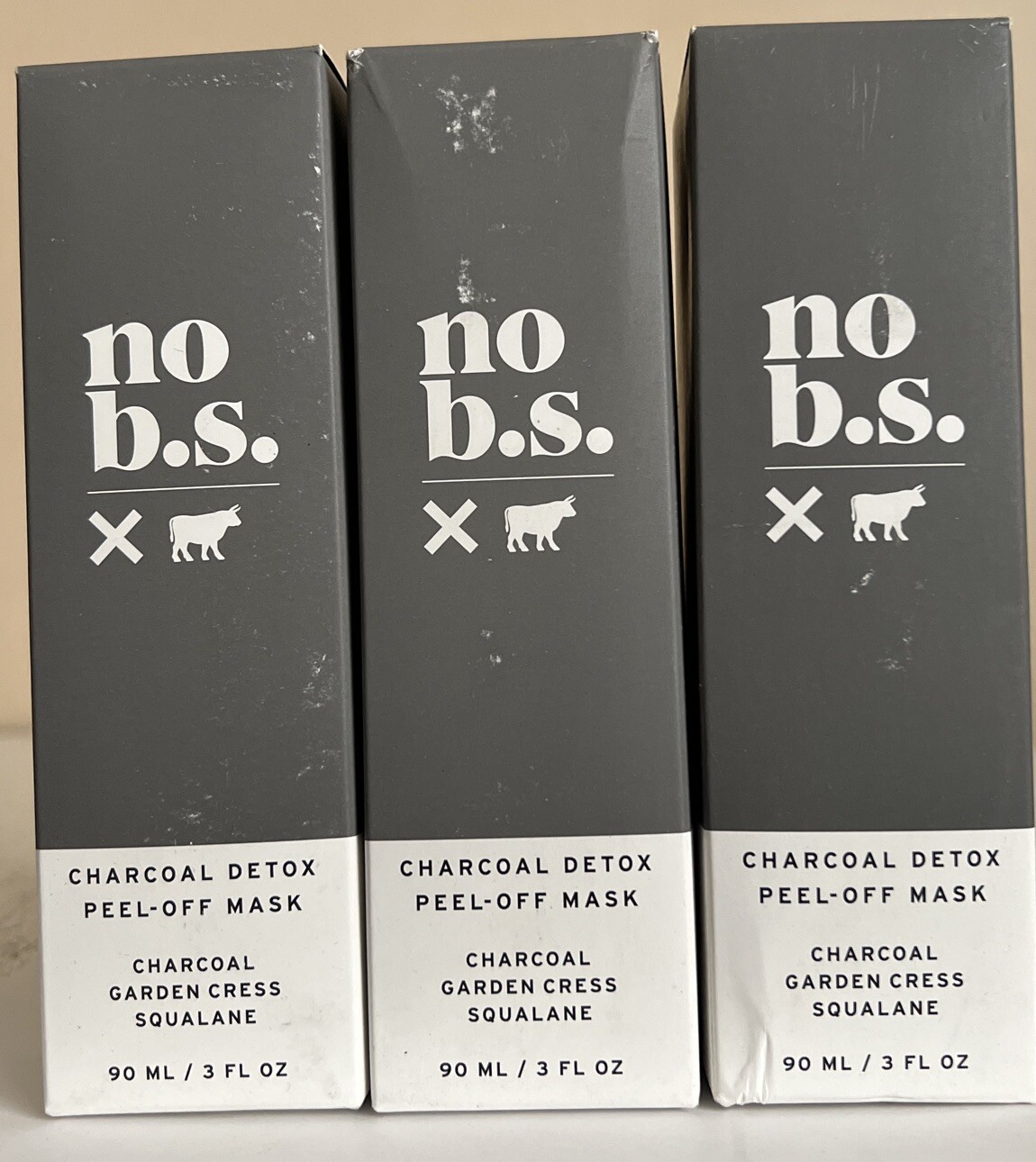 No B.S. Peel-Off mask CHARCOAL Garden DETOX With Squalene 3 Oz Each (3 Pack)