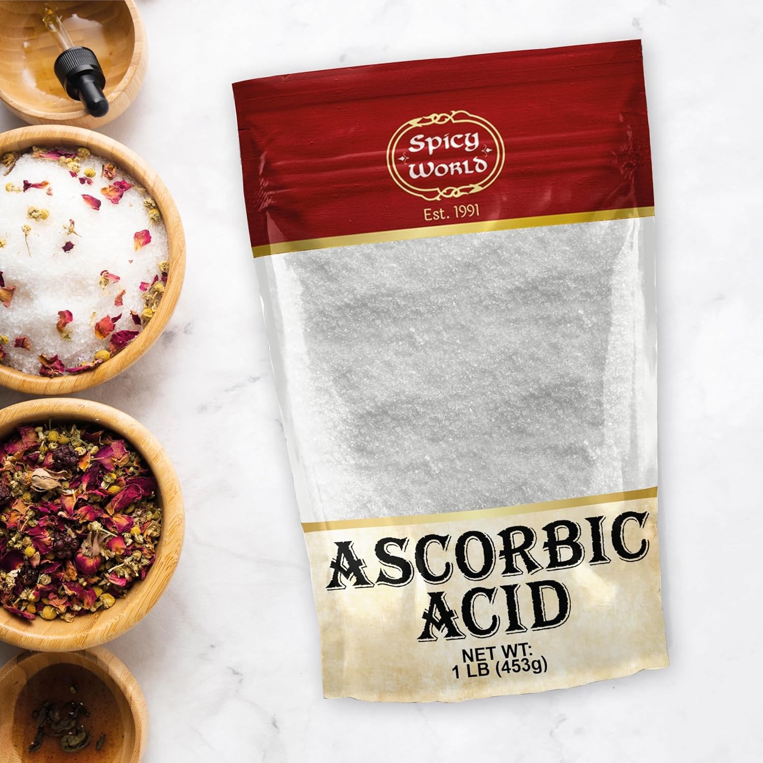 Ascorbic Acid 1 LB Bulk Bag – Pure Vitamin C Powder – 100% Pure, Food Grade