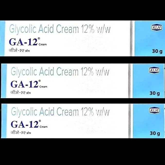 3X GA 12 Glycolic Acid Cream 30gm Each For Skin Wellness With Long Expiry