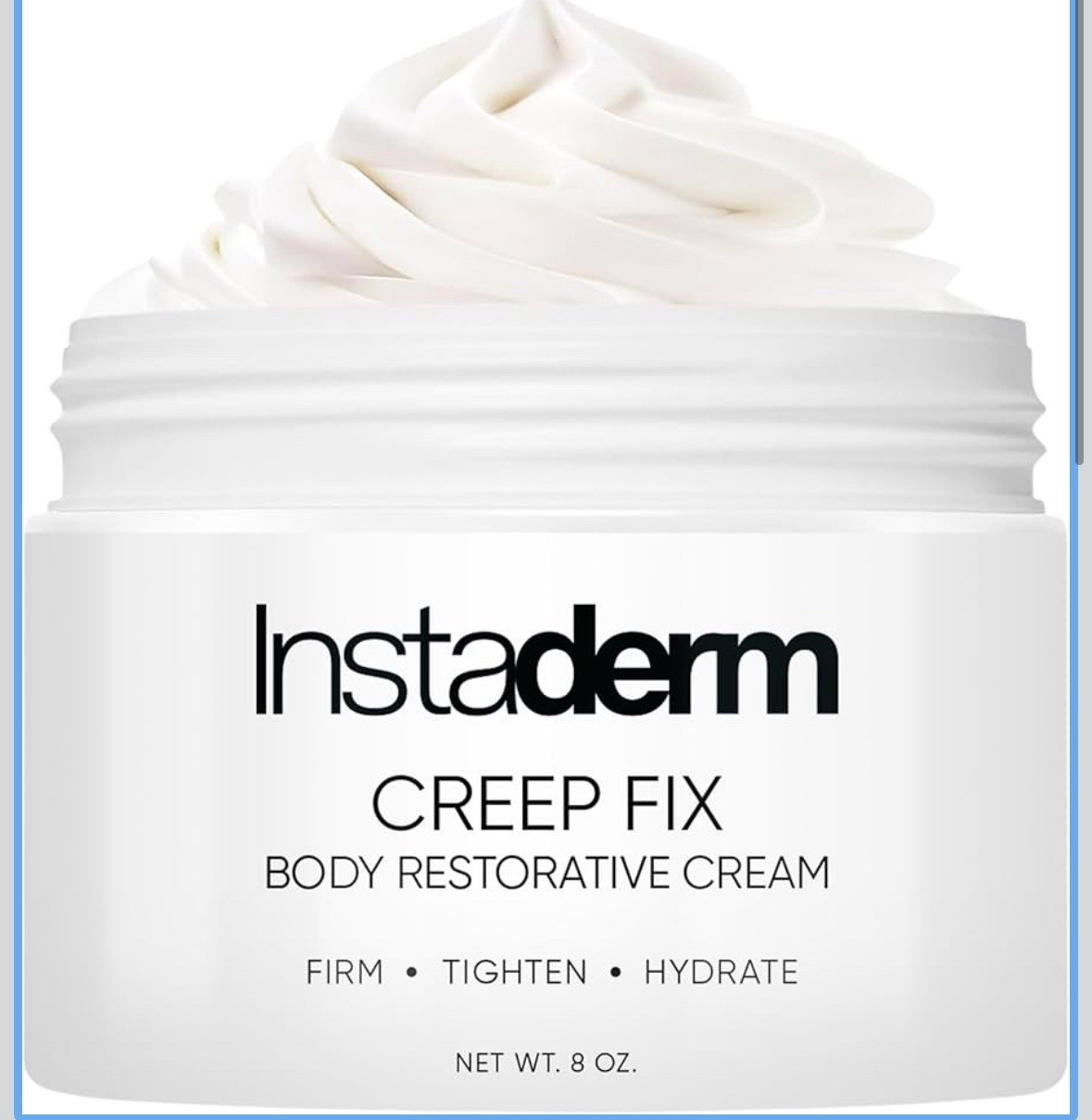 Instaderm Creep Fix Body Restorative Cream Anti-Aging Wrinkle Cream 8 Oz. Jar NE