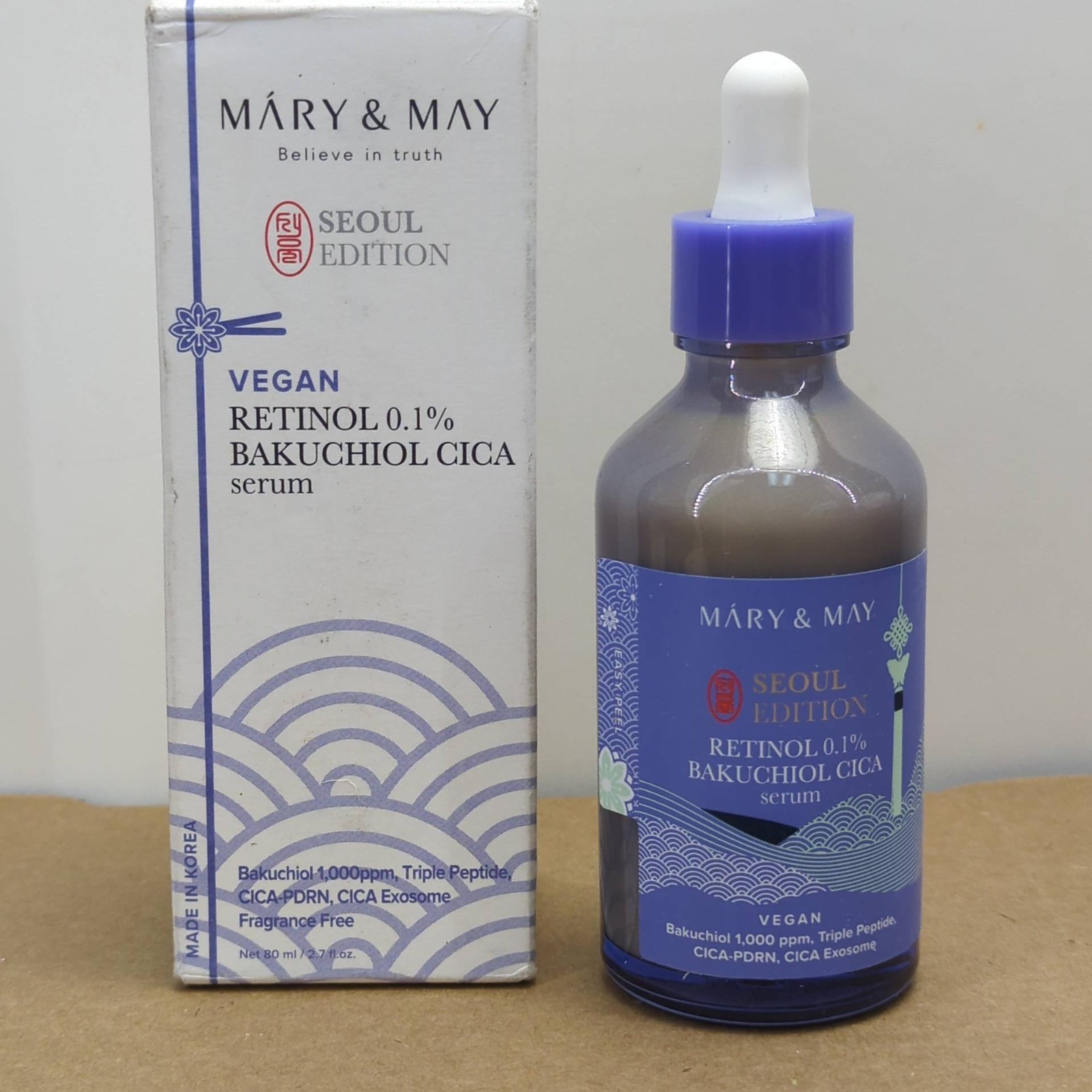 Mary & May Retinol 0.1% + Bakuchiol + Cica Serum 80ml 2.7oz US Seller Authentic