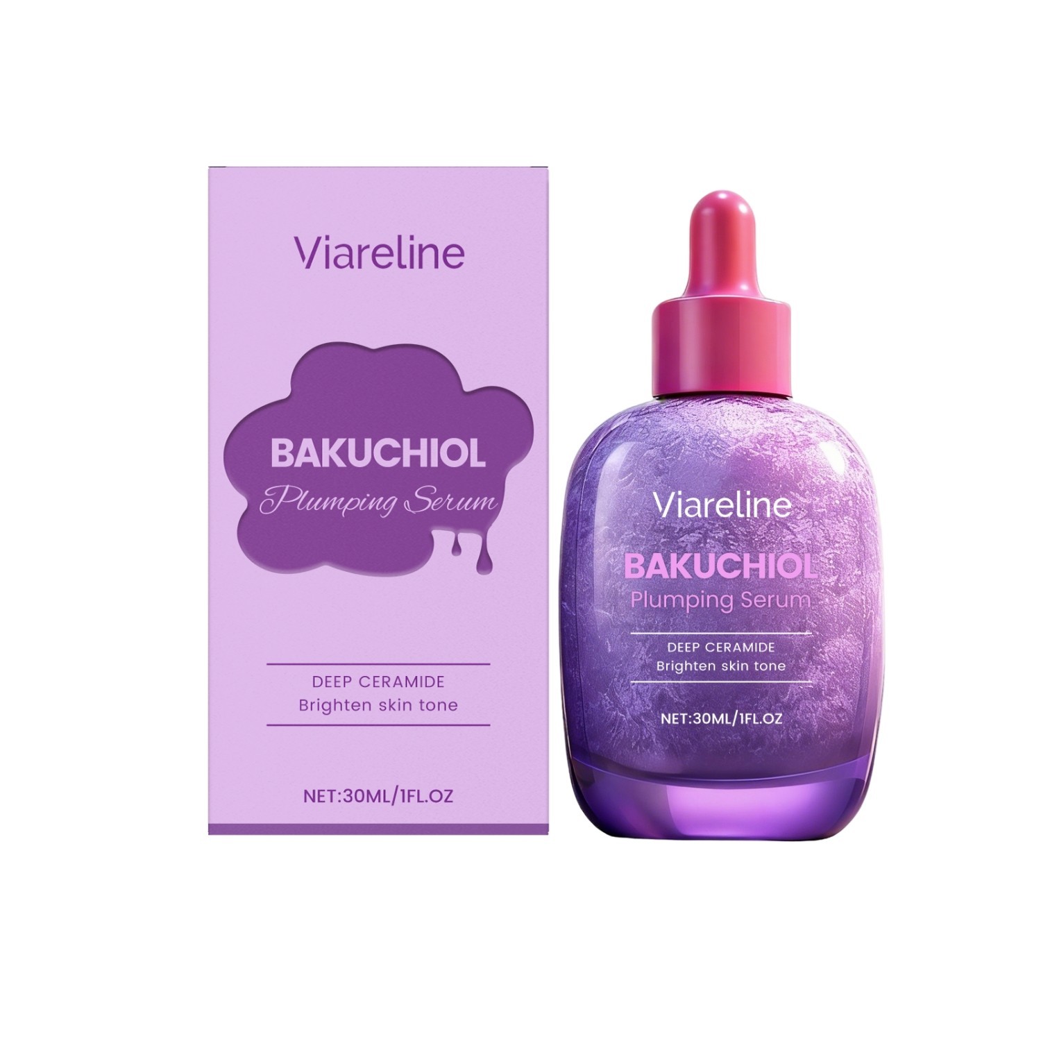 Viareline Bakuchiol Plumping Serum – Hydrating & Brightening Formula for Smooth 