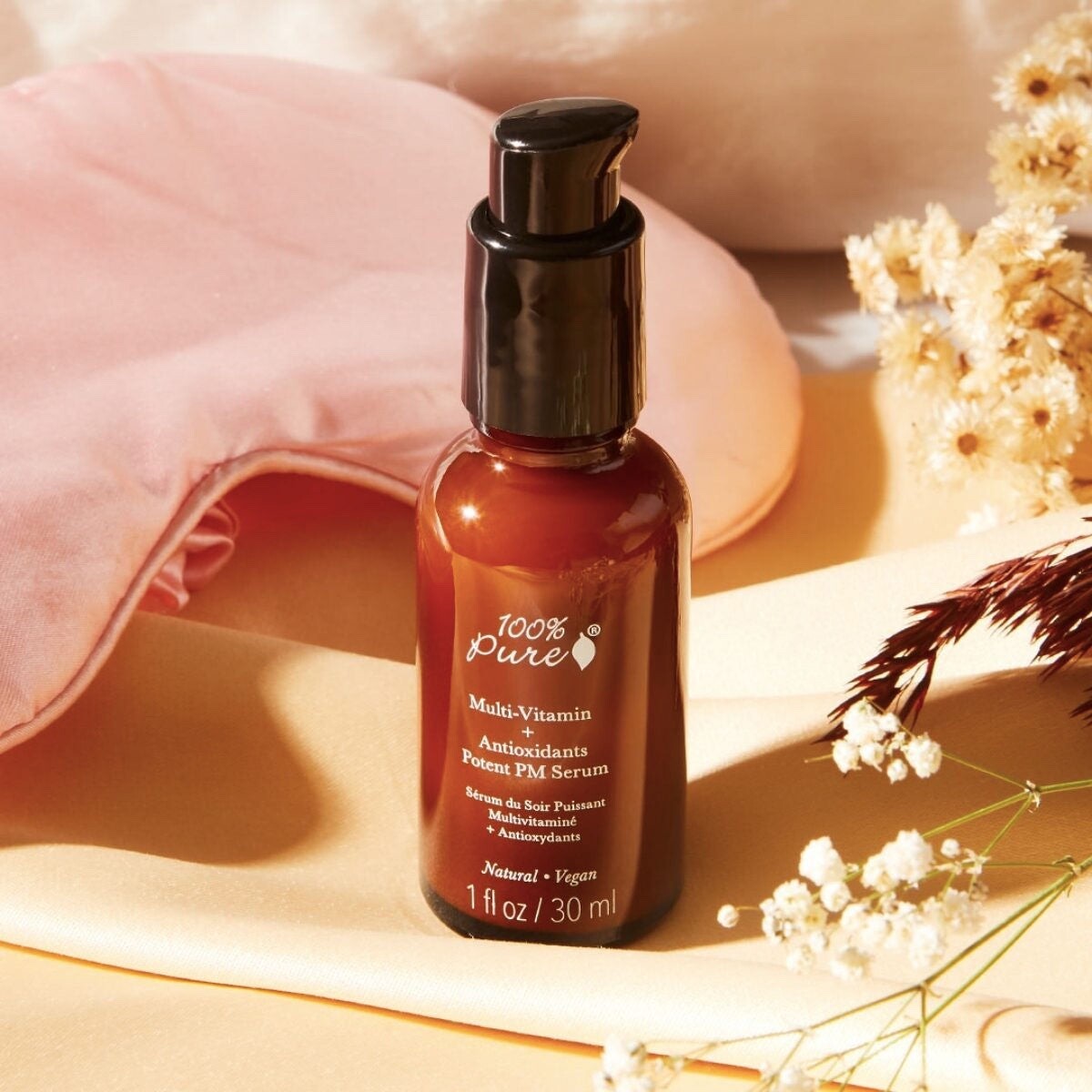 Brand New 100% Pure Multi-Vitamin + Antioxidants Potent PM Serum 1 oz MSRP $72